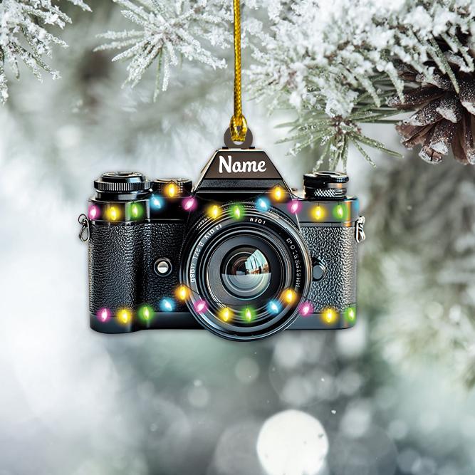 Personalized Camera Ornament, Camera Christmas Ornament, Photographer Ornament Gift, Cameraman Ornament, Photograph Ornament HAOR0611