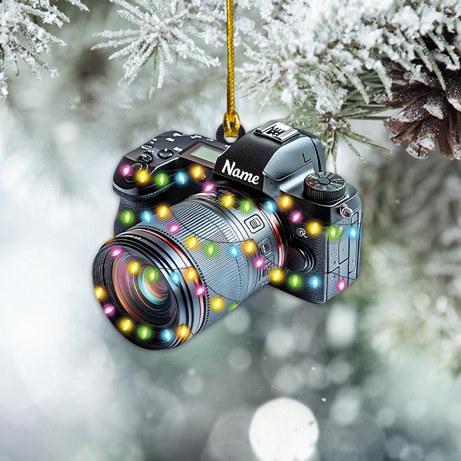 Personalized Camera Ornament, Camera Christmas Ornament, Photographer Ornament Gift, Cameraman Ornament, Photograph Ornament 1 HAOR0611