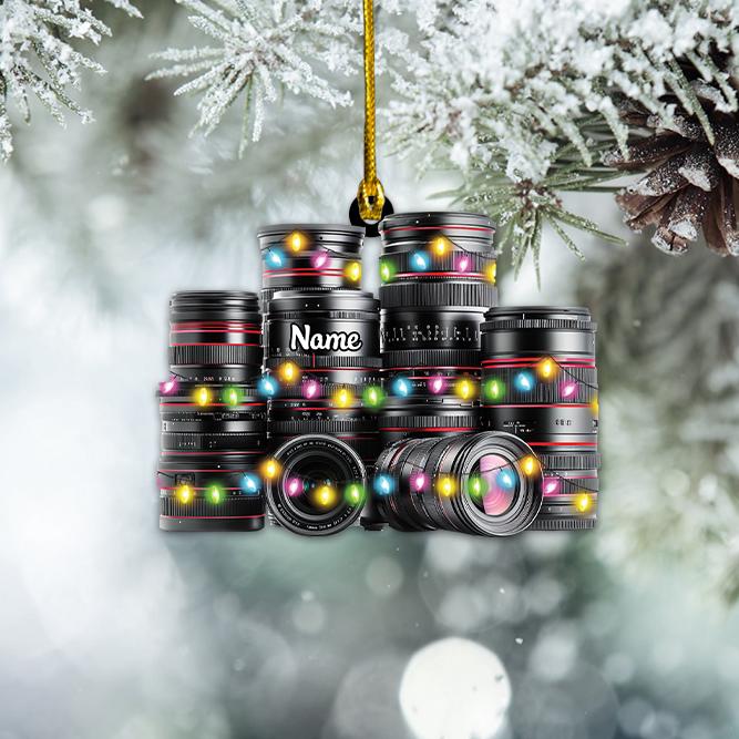 Personalized Camera Ornament, Camera Christmas Ornament, Photographer Ornament Gift, Cameraman Ornament, Photograph Ornament 2 HAOR0611