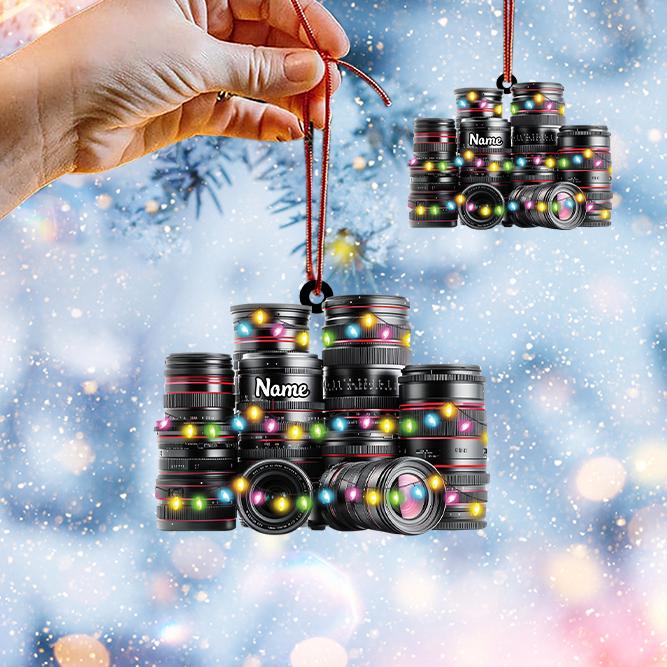Personalized Camera Ornament, Camera Christmas Ornament, Photographer Ornament Gift, Cameraman Ornament, Photograph Ornament 2 HAOR0611