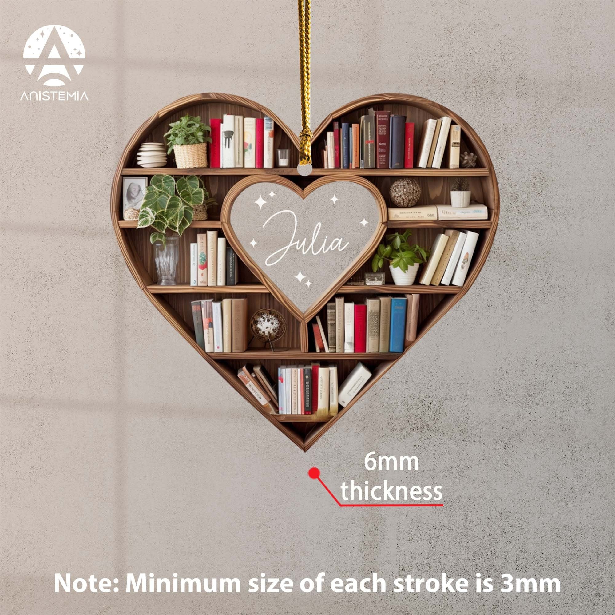 Personalized Christmas Book Tree Name Ornament, Custom Bookish Ornament, Book Lover Gift, Bookworm Gifts, Book Club Ornament, Librarian Gift ORH1710N