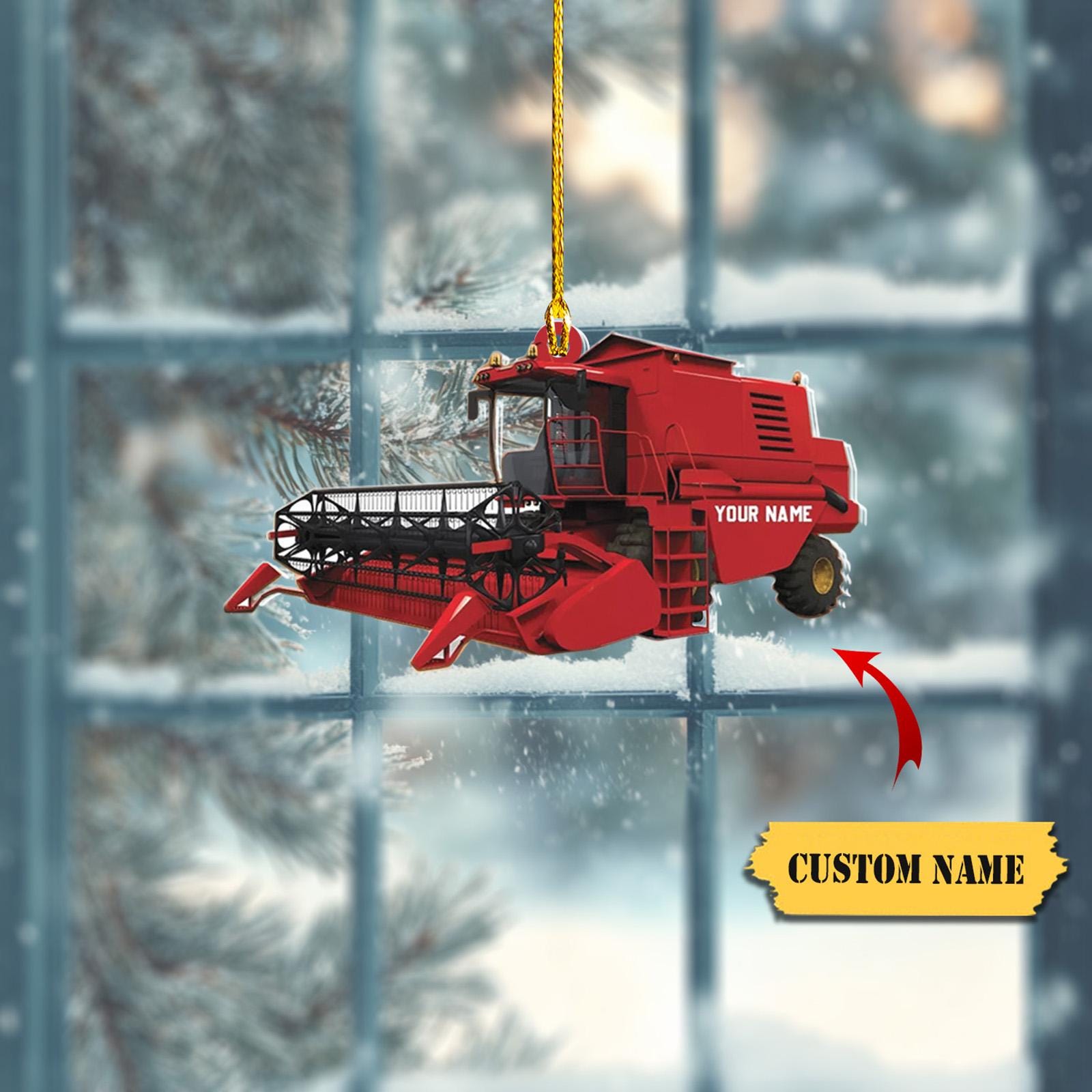 Personalized Christmas Combine Harvester Ornament 2D, Christmas Ornament 2024, Gifts For Christmas HAOR0711