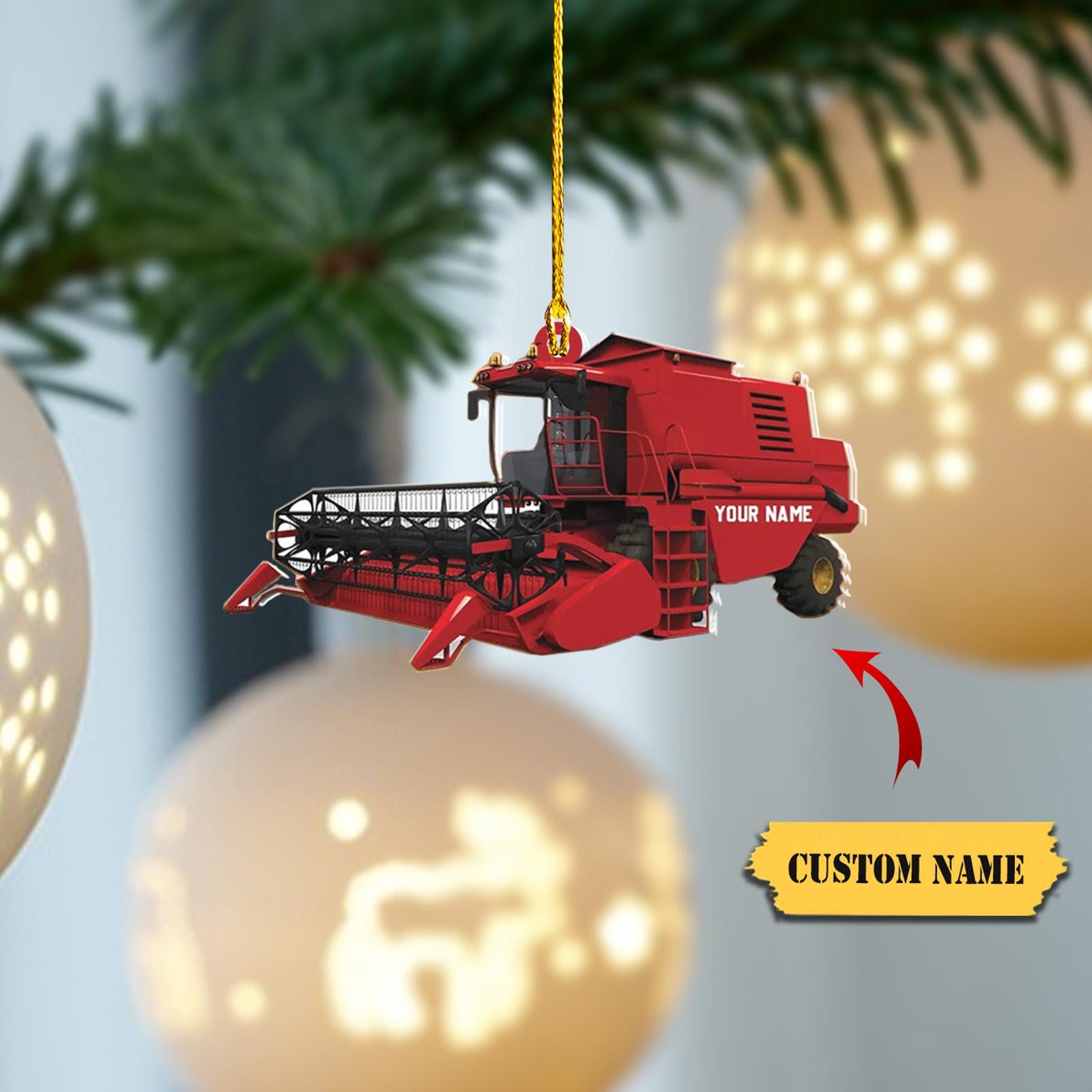 Personalized Christmas Combine Harvester Ornament 2D, Christmas Ornament 2024, Gifts For Christmas HAOR0711