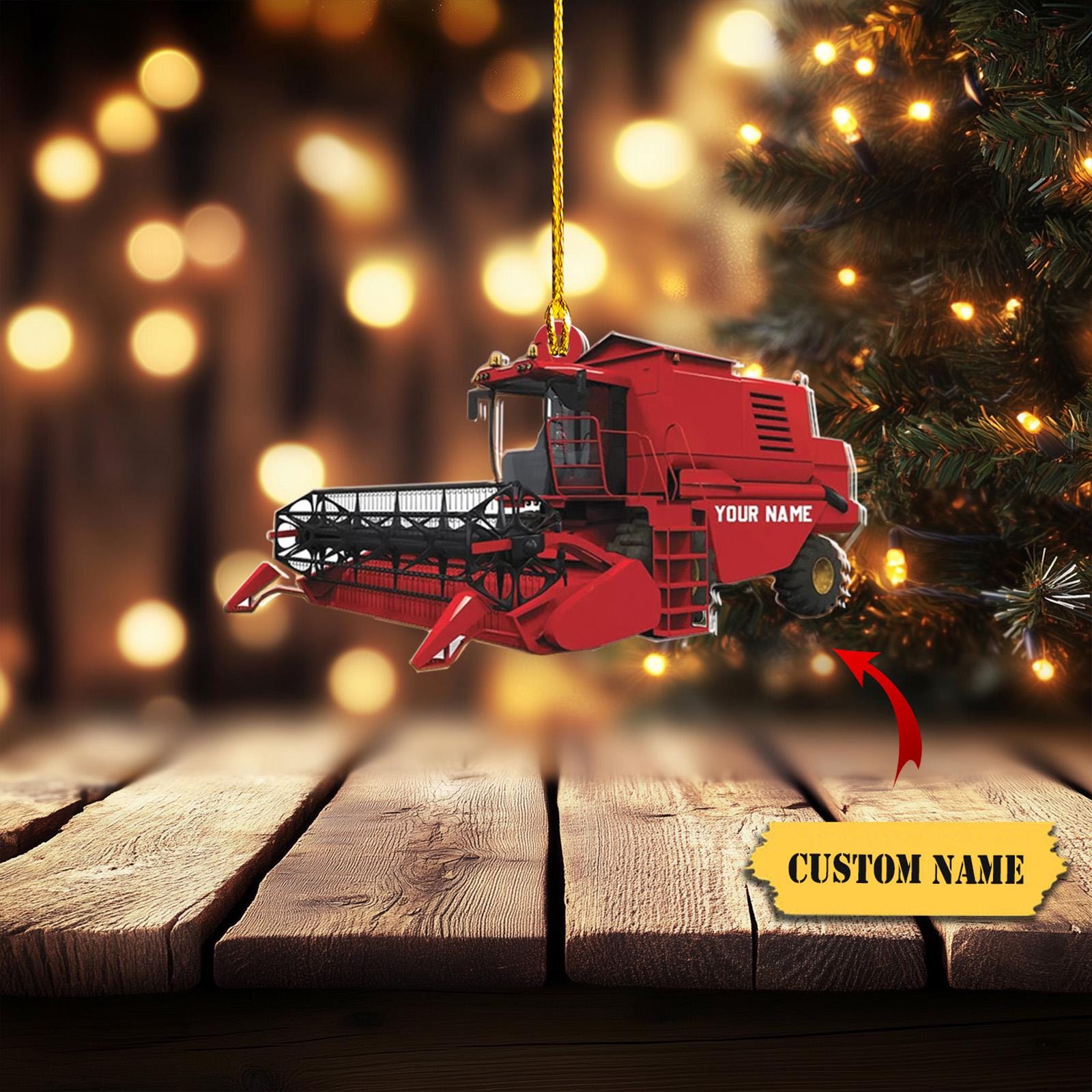 Personalized Christmas Combine Harvester Ornament 2D, Christmas Ornament 2024, Gifts For Christmas HAOR0711
