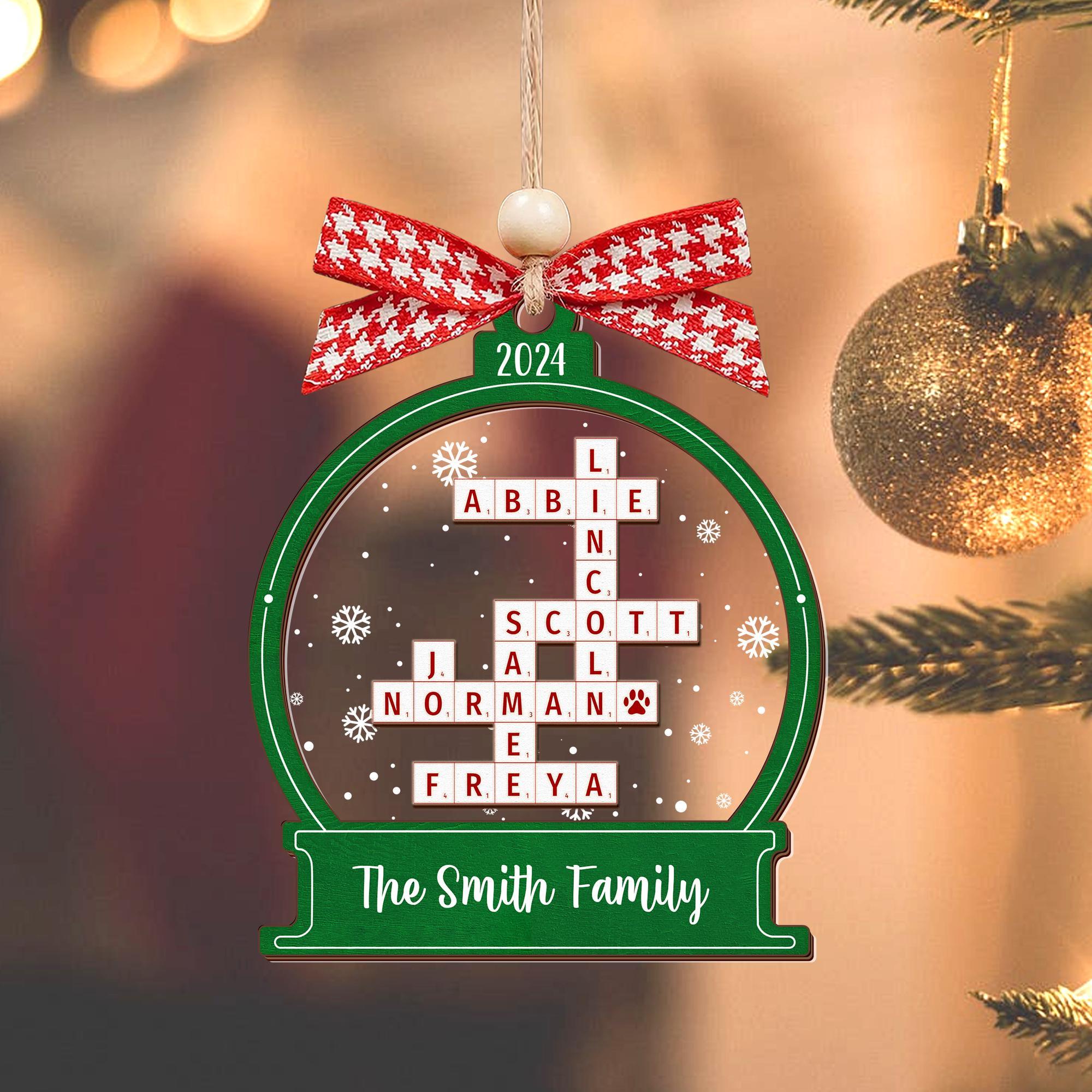 Personalized Christmas Ornament, Family Crossword Ornament, Family Ornament, Family Names Puzzle, 2024 Family Christmas, Gift Keepsake OROC24
