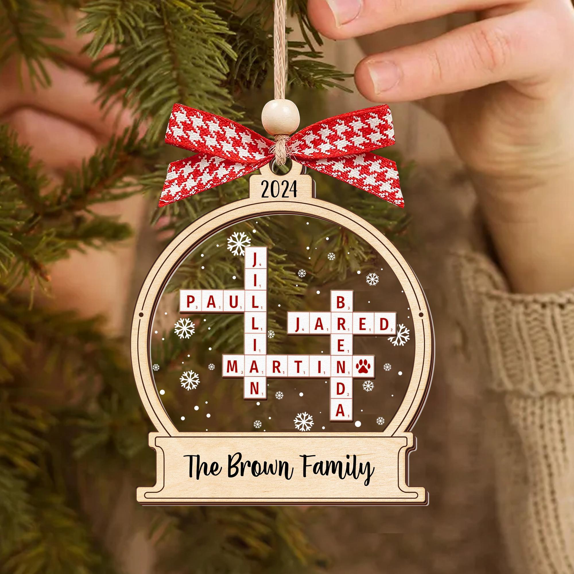 Personalized Christmas Ornament, Family Crossword Ornament, Family Ornament, Family Names Puzzle, 2024 Family Christmas, Gift Keepsake OROC24