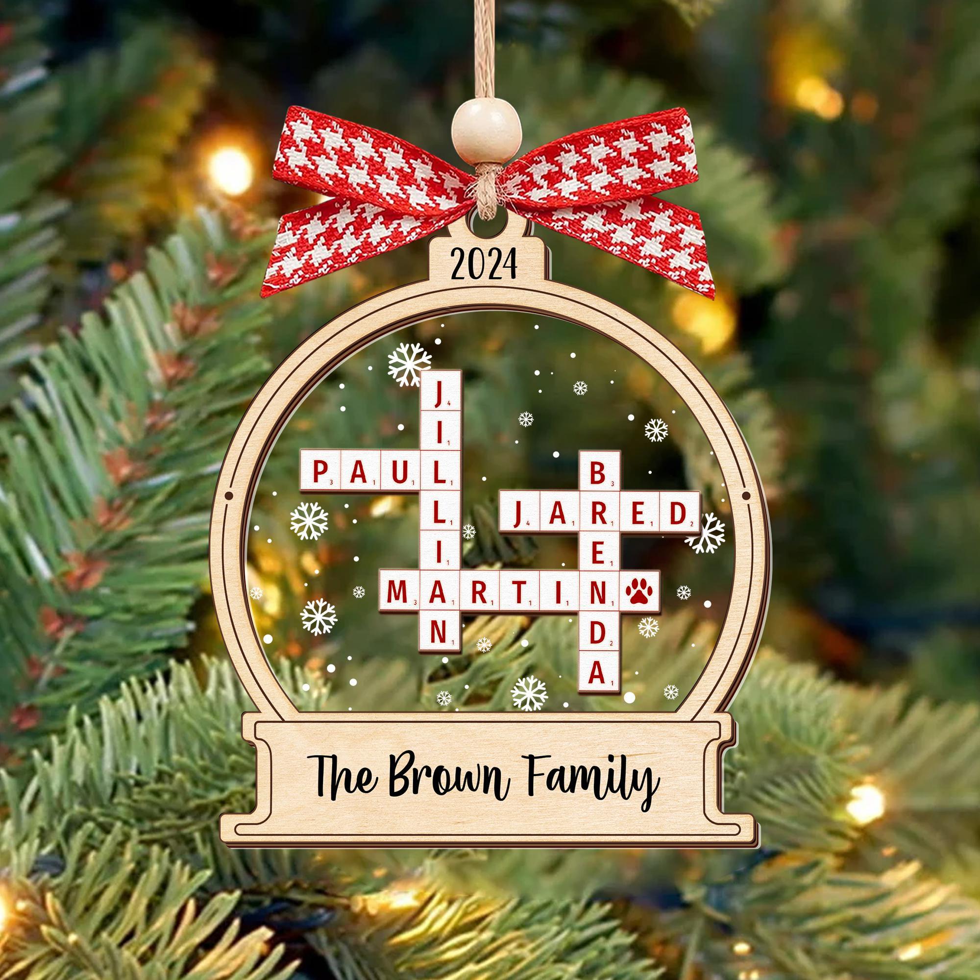 Personalized Christmas Ornament, Family Crossword Ornament, Family Ornament, Family Names Puzzle, 2024 Family Christmas, Gift Keepsake OROC24