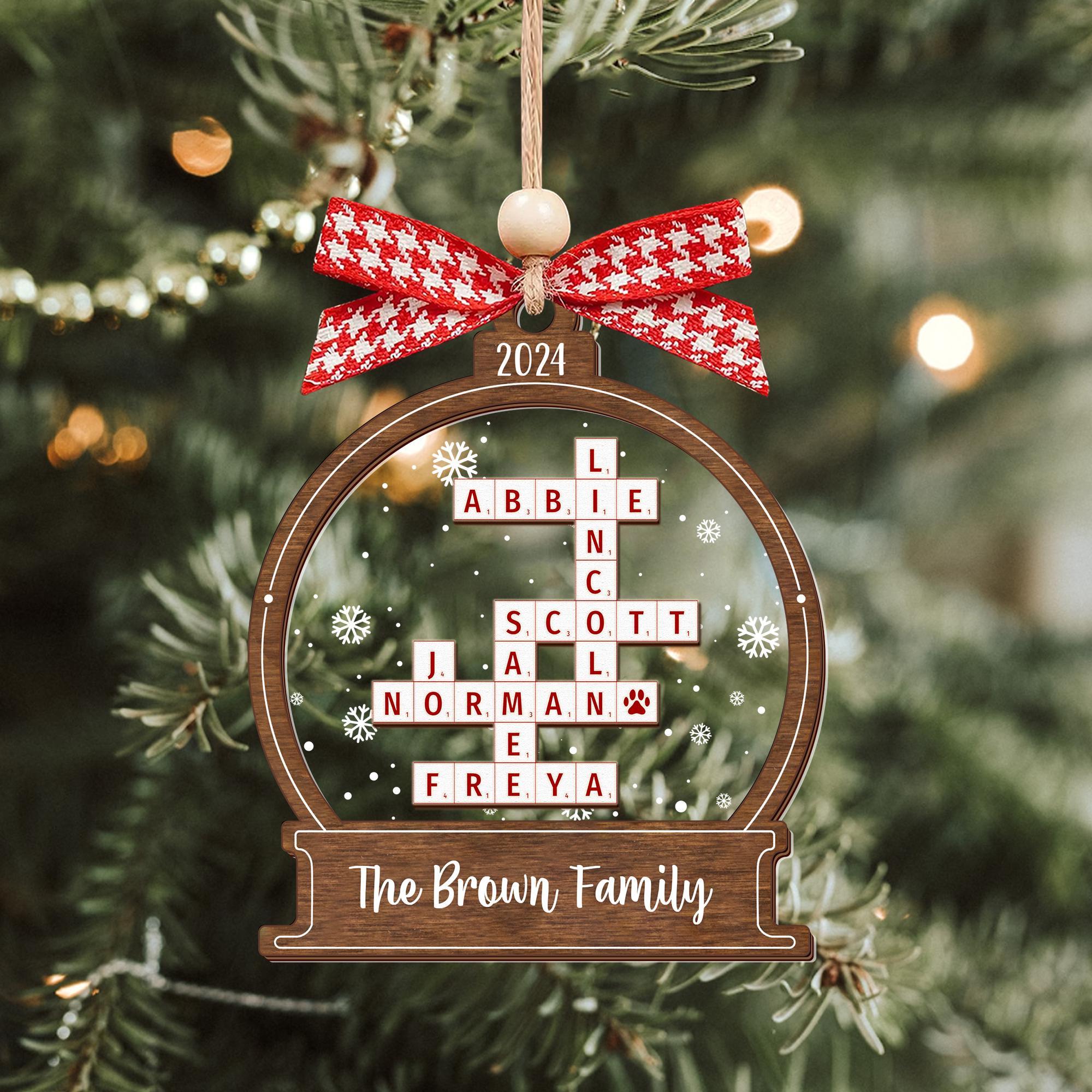 Personalized Christmas Ornament, Family Crossword Ornament, Family Ornament, Family Names Puzzle, 2024 Family Christmas, Gift Keepsake OROC24