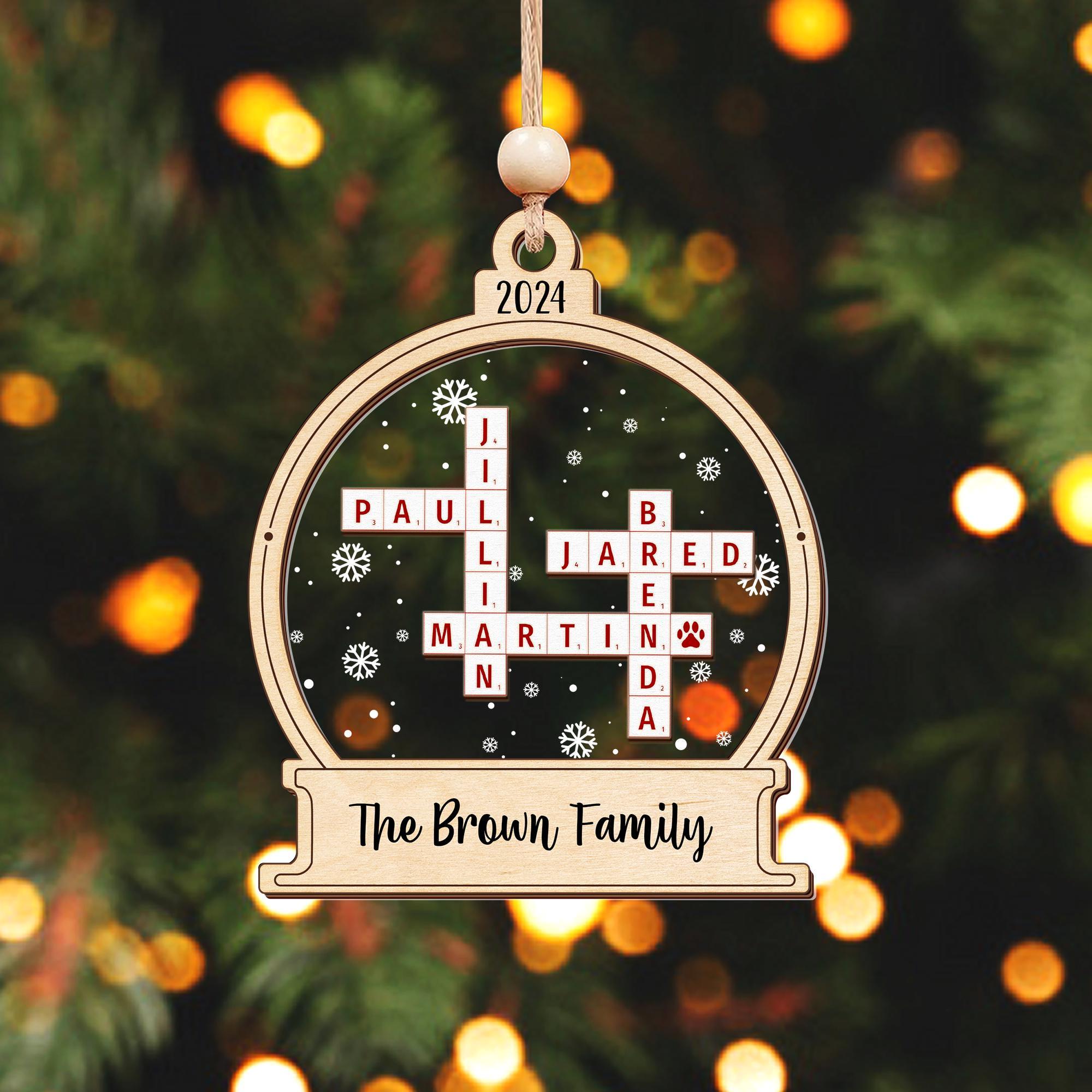 Personalized Christmas Ornament, Family Crossword Ornament, Family Ornament, Family Names Puzzle, 2024 Family Christmas, Gift Keepsake OROC24