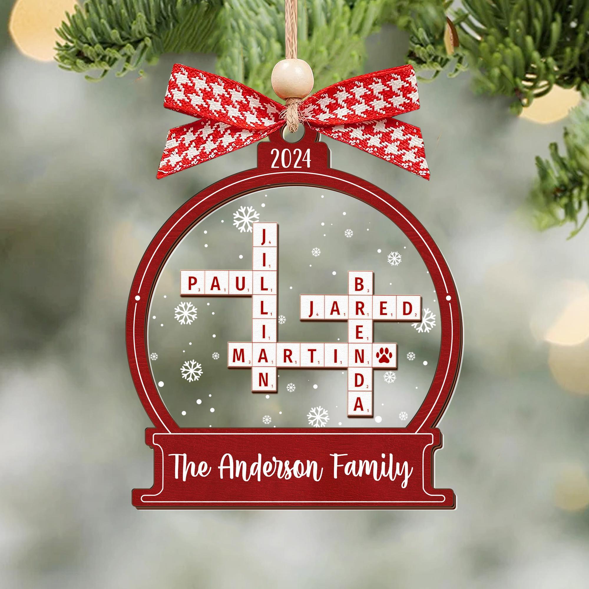 Personalized Christmas Ornament, Family Crossword Ornament, Family Ornament, Family Names Puzzle, 2024 Family Christmas, Gift Keepsake OROC24
