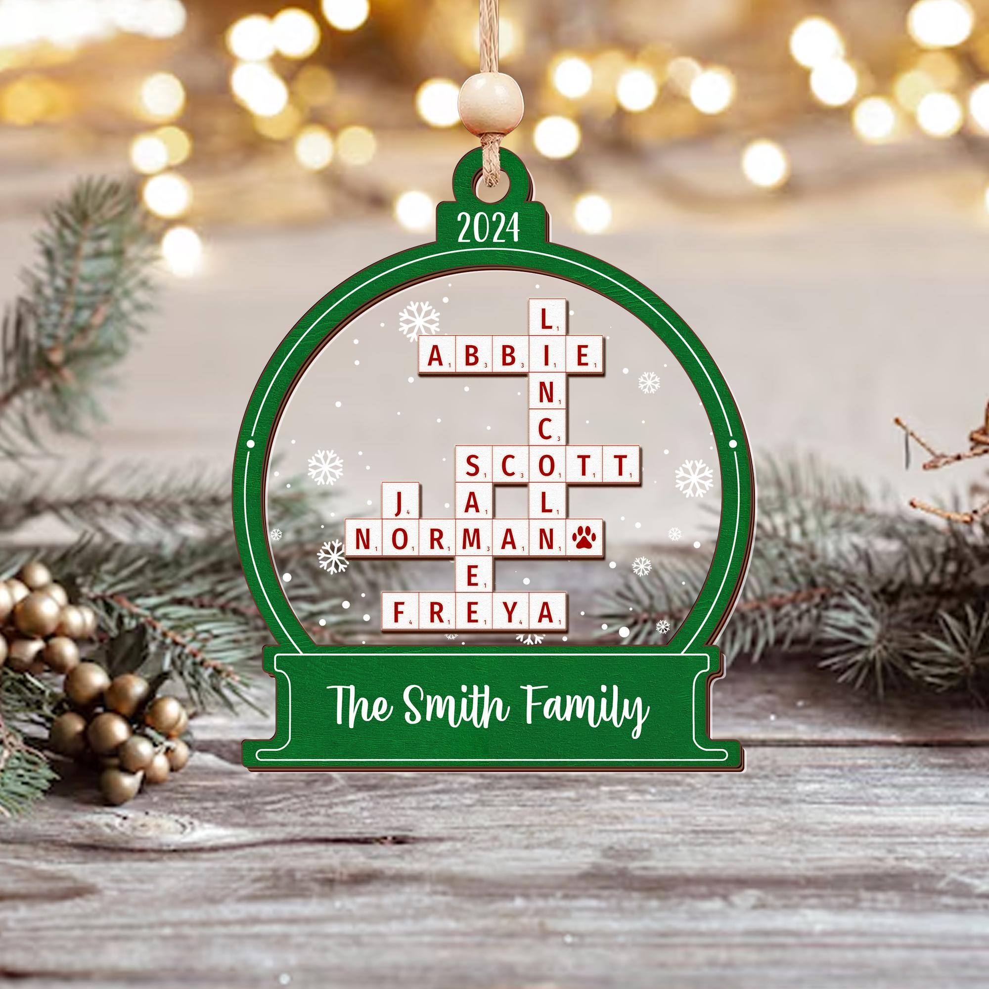 Personalized Christmas Ornament, Family Crossword Ornament, Family Ornament, Family Names Puzzle, 2024 Family Christmas, Gift Keepsake OROC24