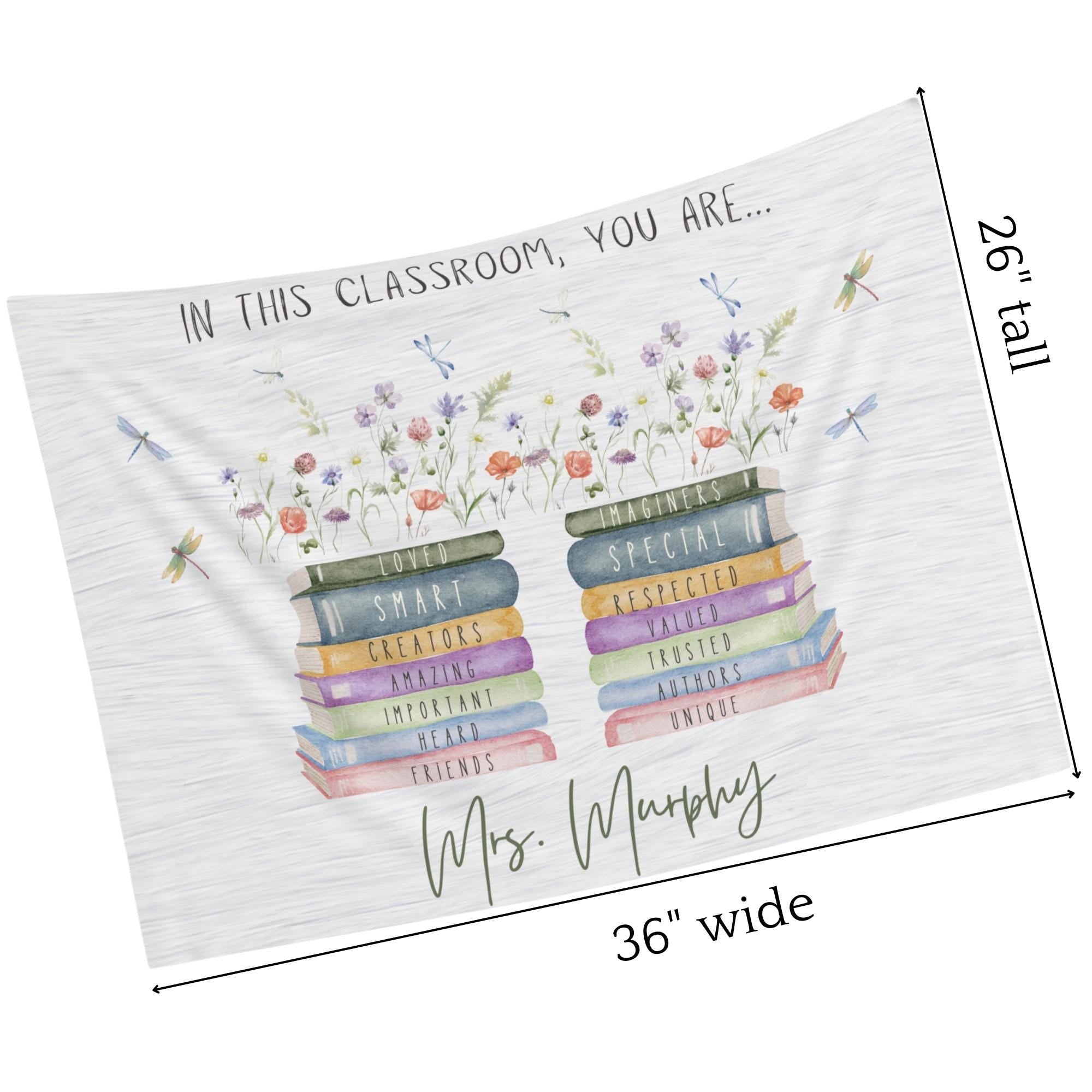 Personalized Classroom Tapestry, Custom Teacher Class Flag, Teacher Banner, Back To School Gift Teachers, Classroom Decorations Decor, Name TAPES1