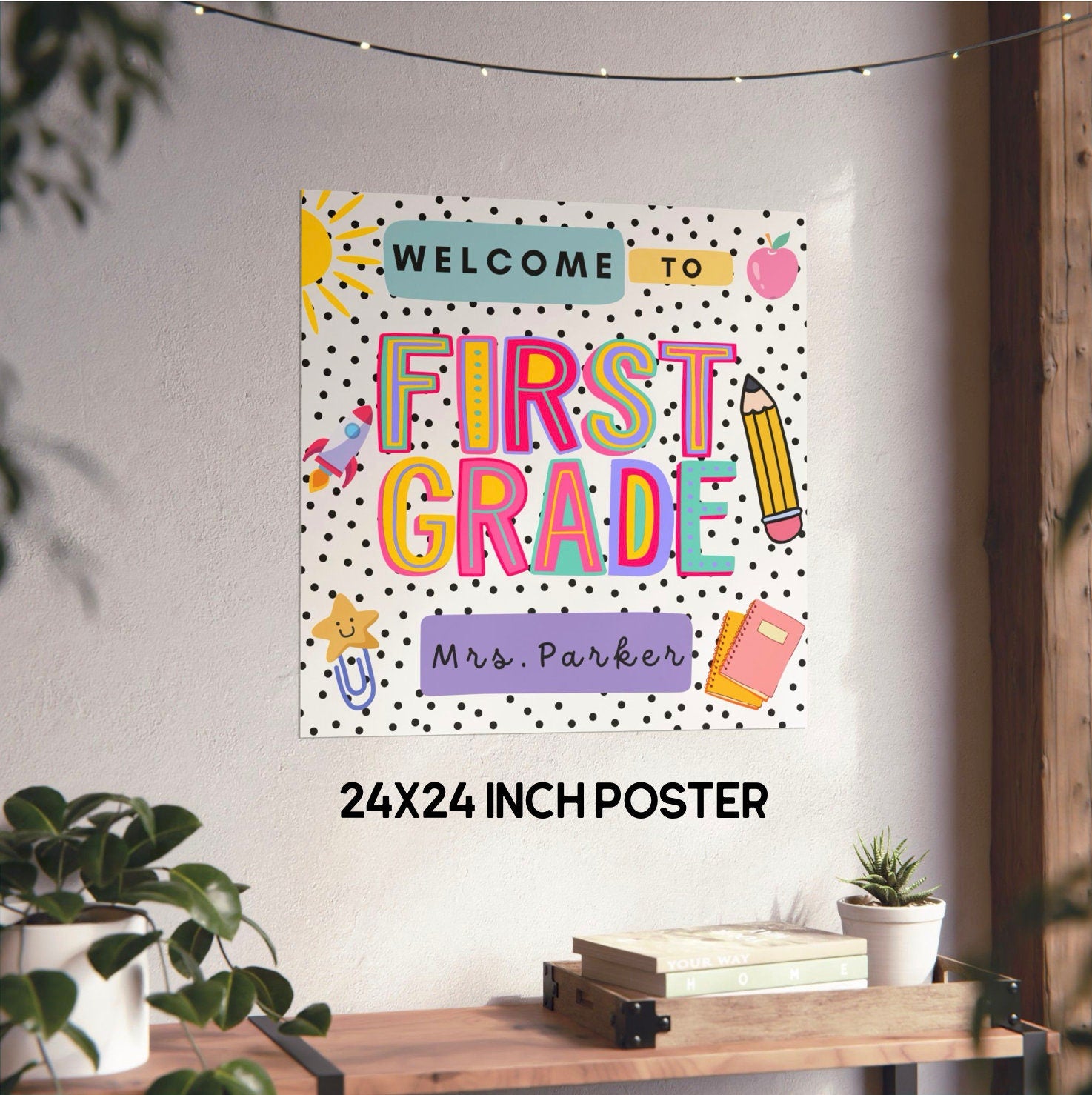 Personalized Classroom Tapestry, Groovy Classroom Decor, Retro Classroom Banner, Welcome Back To School Sign, unique Teacher Banner theme TAPES1