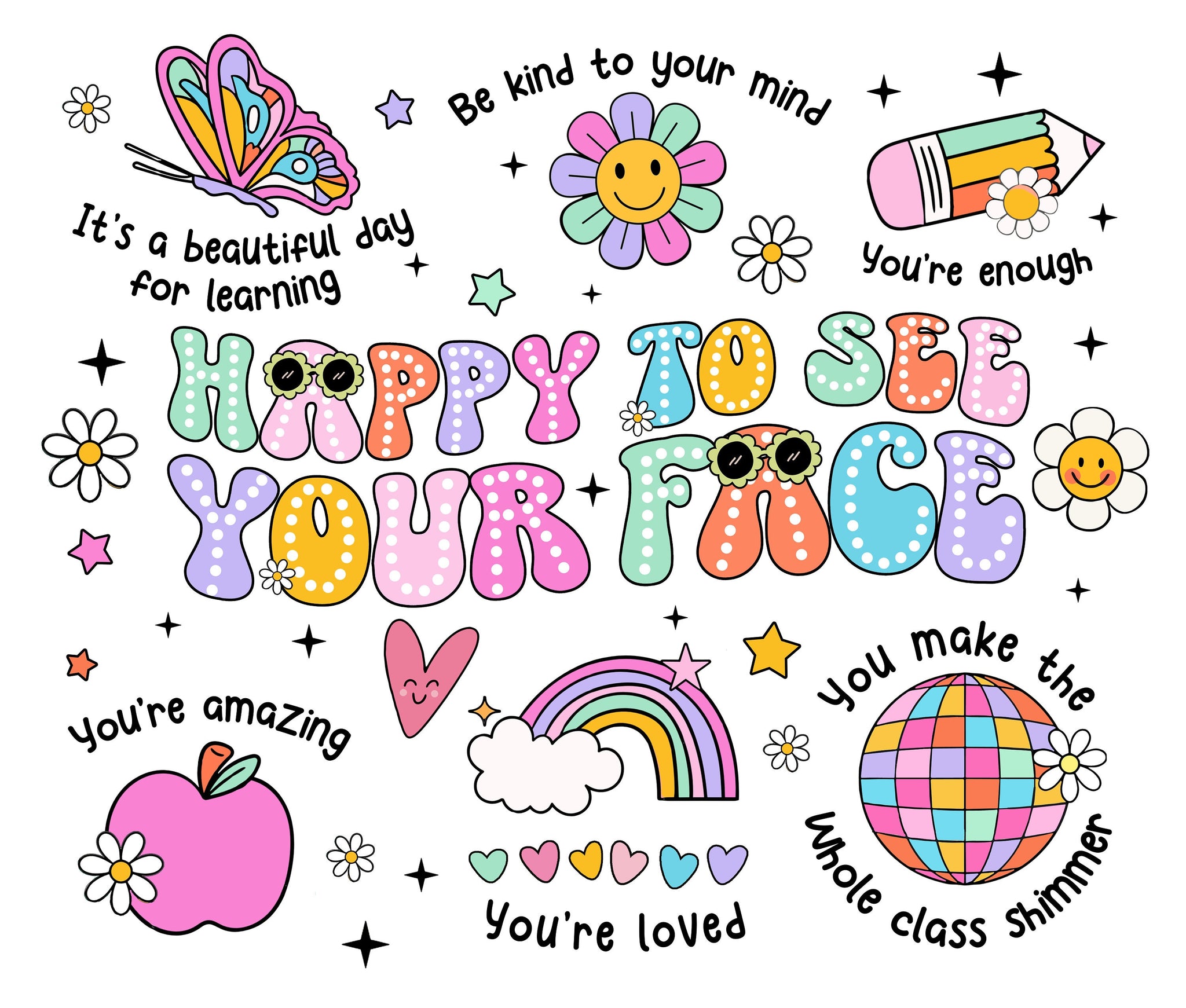 Personalized Classroom Tapestry, Happy To See Your Face, Classroom Banner, Groovy Teacher Tapestry, Classroom Decor, Back To School Gift TAPES1