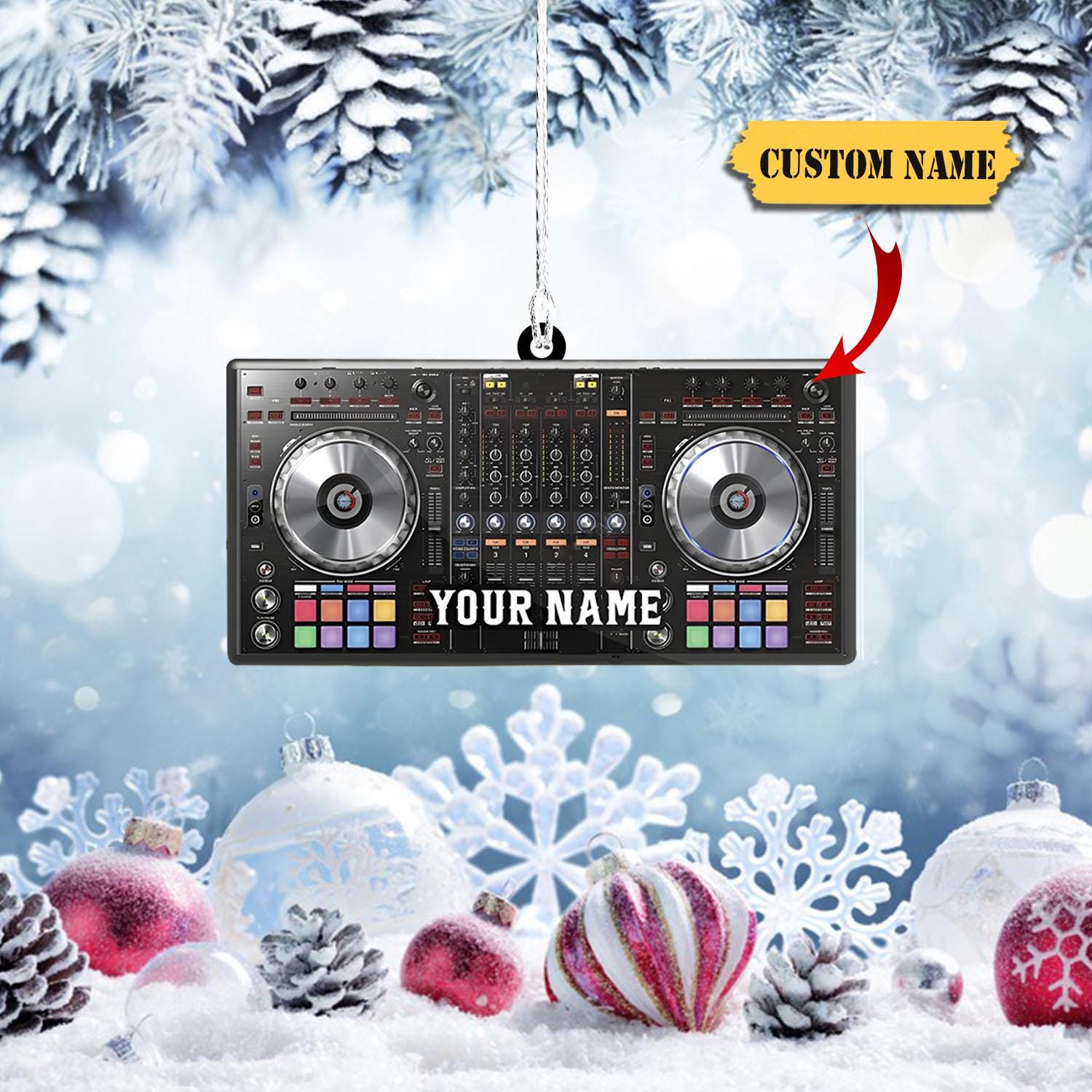 Personalized Deejay Christmas Ornament, Custom DJ Name Ornament, Christmas Ornament, Personalized Gift For Dj, Music Dj Ornament HAOR0711