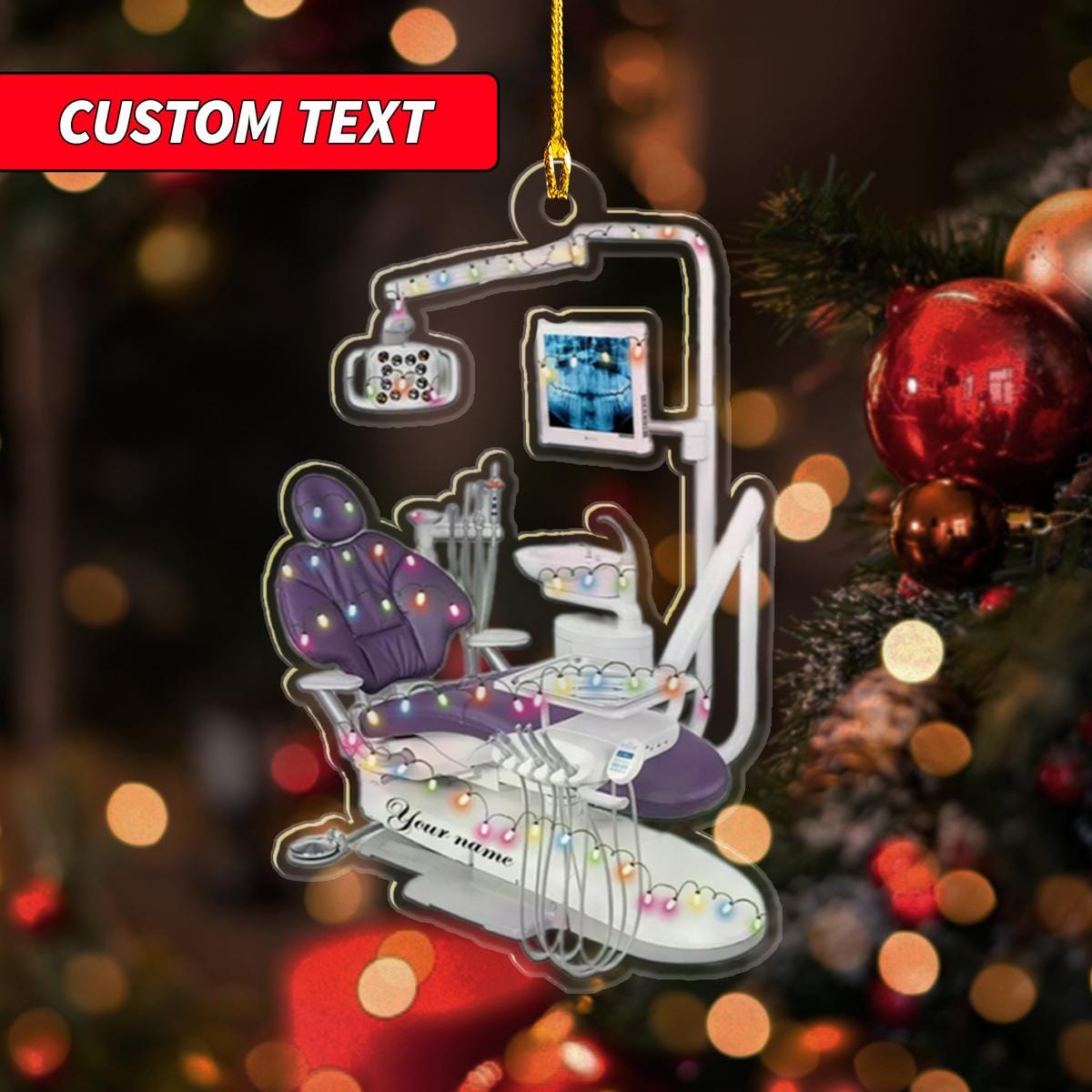 Personalized Dentist Custom Shaped Ornament, Christmas Dentist Gift Ornament, Gift For Dentist Ornament, Dental Squad Ornament ORNO5
