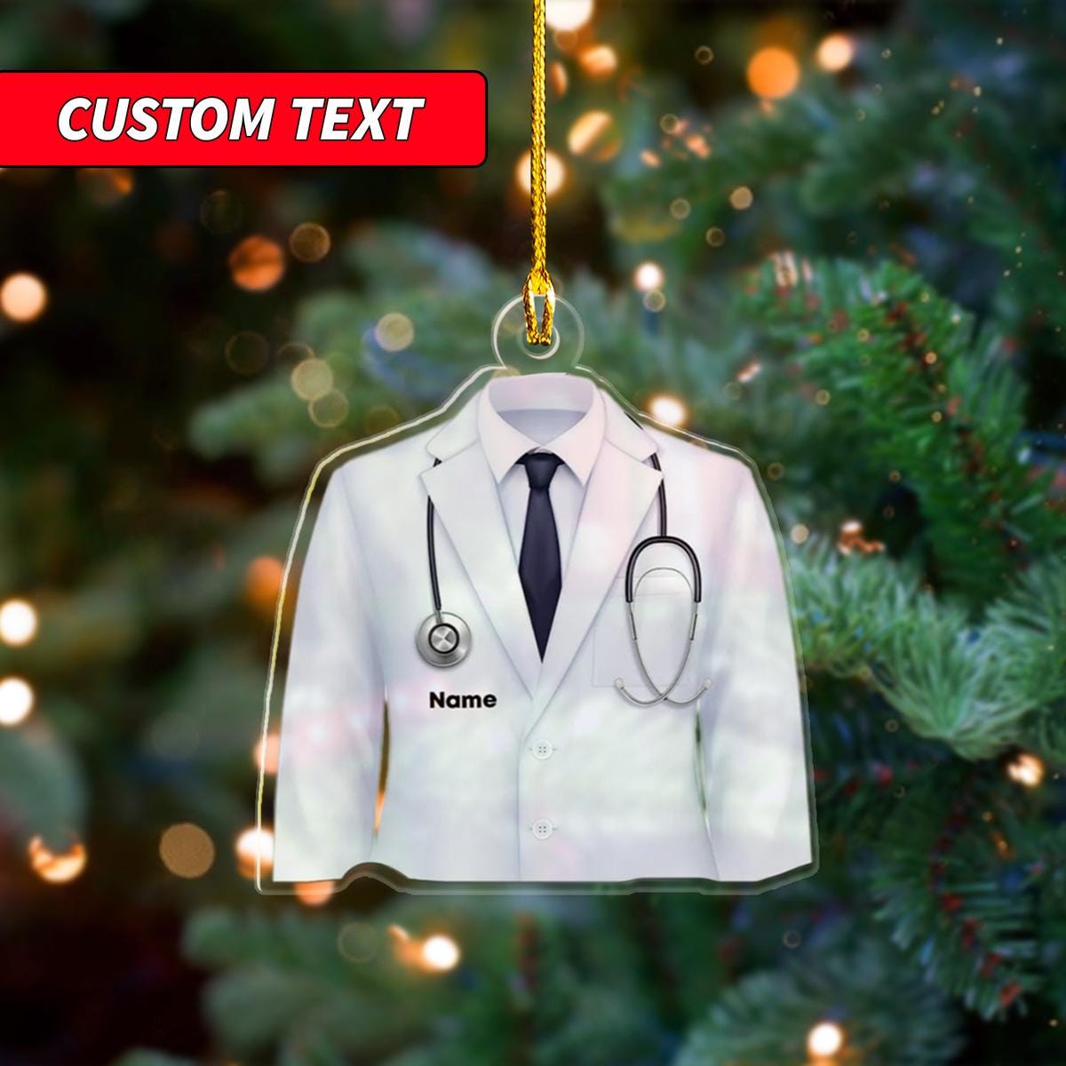 Personalized Doctor Blouse Christmas Ornament, Doctor Uniform Christmas Ornament, Personalized Doctor Costume Ornament, Doctor Uniform Gift ORNO5