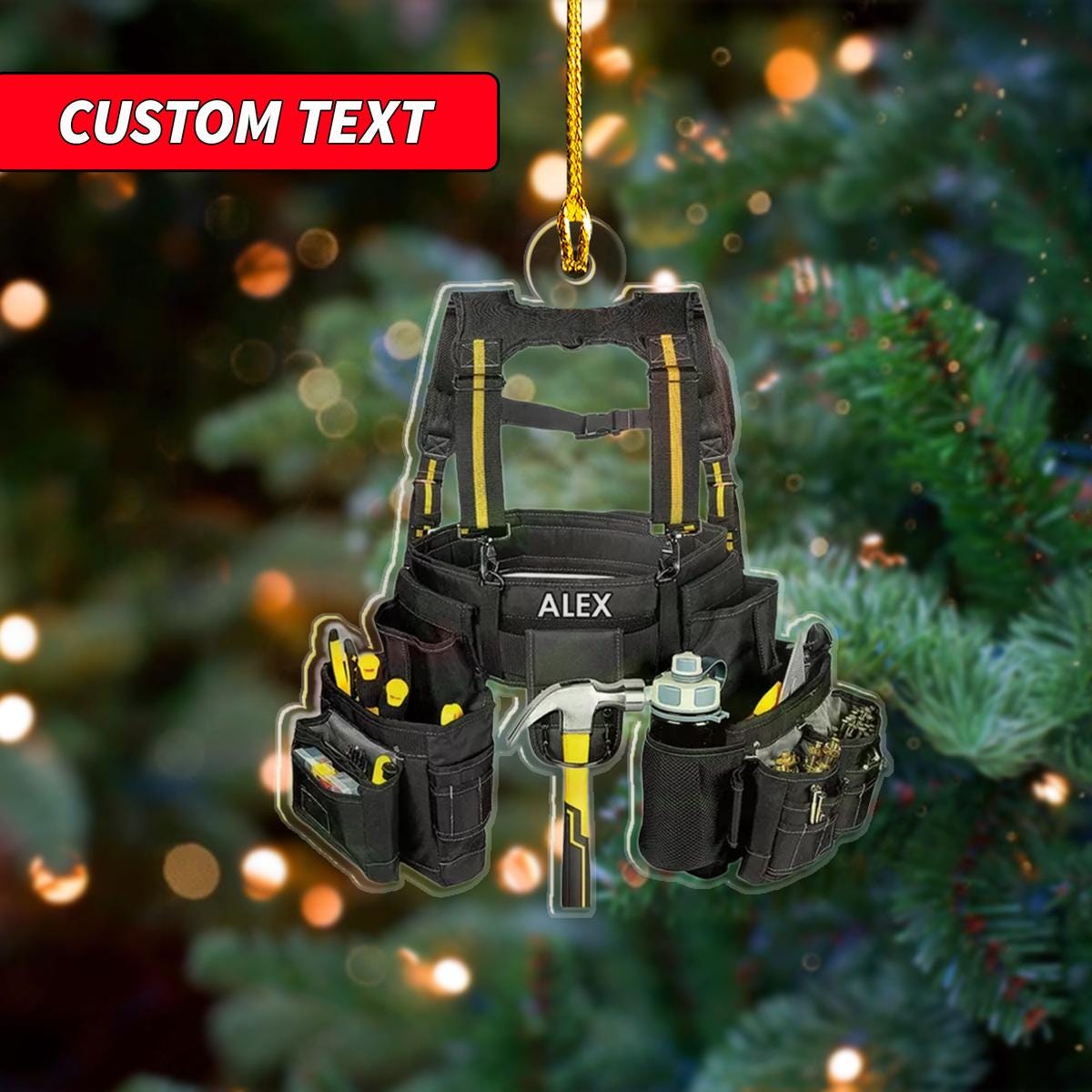 Personalized Electrician Tool Bag Christmas Ornament, Belt Tool Bag Christmas Ornament, Custom Name Tool Carpenter, Electrician Lovers Gift ORNO5