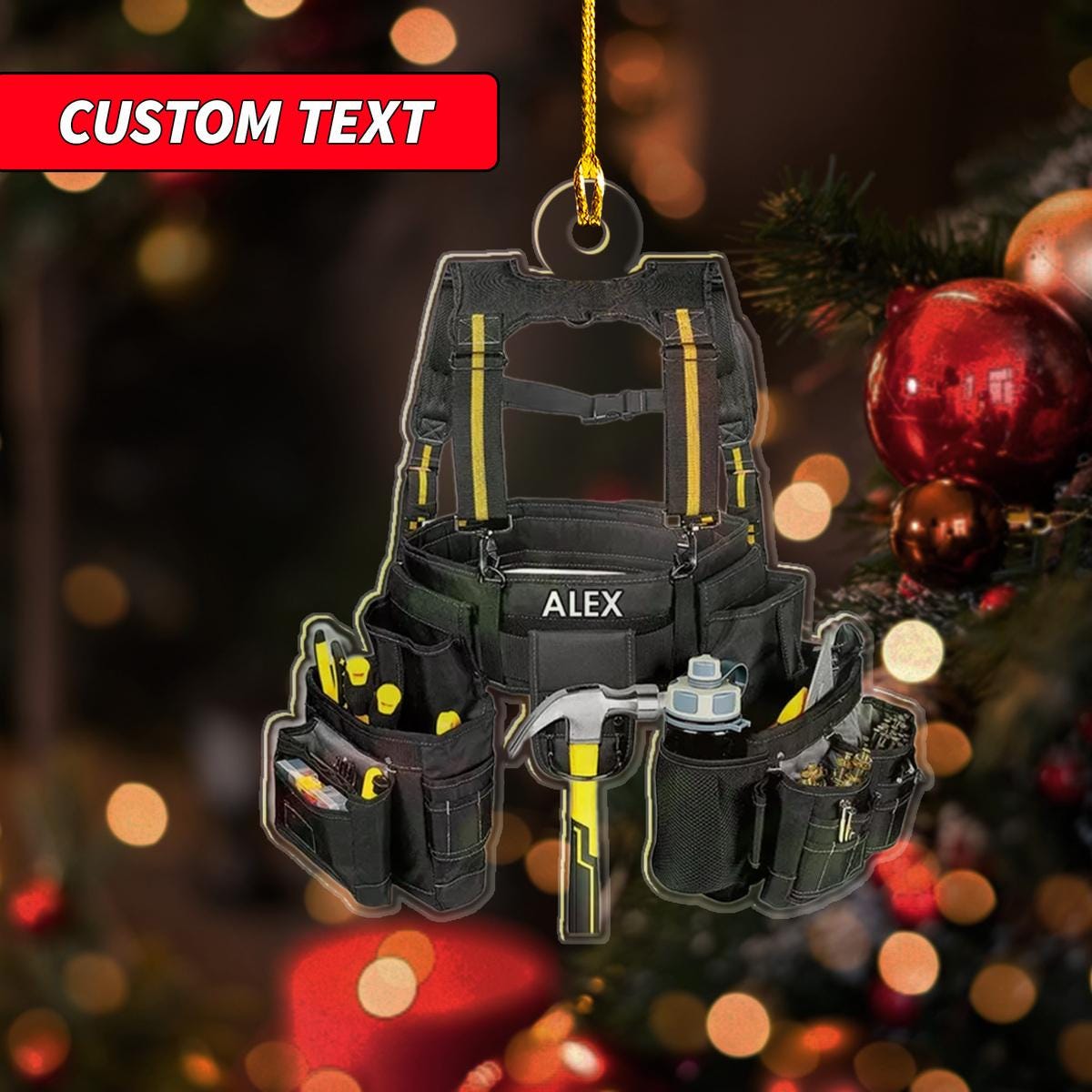 Personalized Electrician Tool Bag Christmas Ornament, Belt Tool Bag Christmas Ornament, Custom Name Tool Carpenter, Electrician Lovers Gift ORNO5