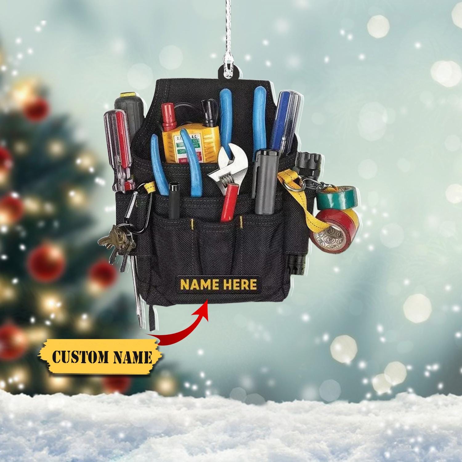 Personalized Electrician Tool Bag Christmas Ornament Tool Bag Ornament Electric, Gift For Electrician, Electrician Lover Gift HAOR0711