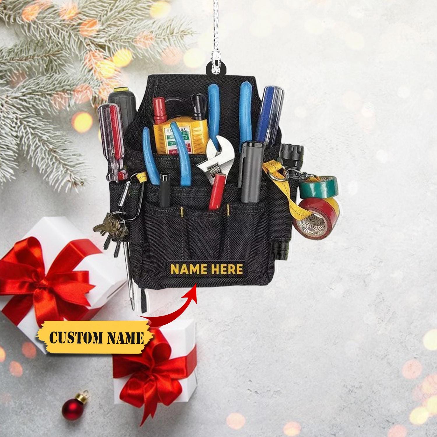Personalized Electrician Tool Bag Christmas Ornament Tool Bag Ornament Electric, Gift For Electrician, Electrician Lover Gift HAOR0711
