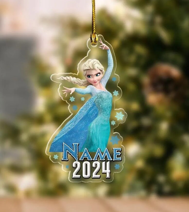 Personalized Elsa Christmas Ornament, Princess Christmas Ornament, Elsa Frozen Ornament, Frozen Christmas Ornament, Kids Disney Ornament HOCT21