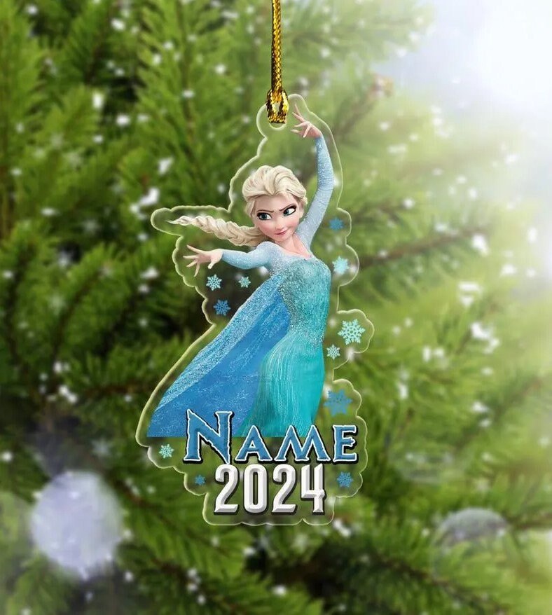Personalized Elsa Christmas Ornament, Princess Christmas Ornament, Elsa Frozen Ornament, Frozen Christmas Ornament, Kids Disney Ornament HOCT21