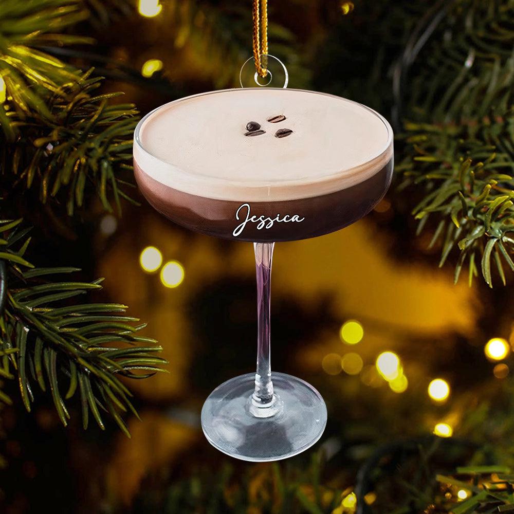 Personalized Espresso Martini Christmas Ornament, Peppermint Espresso Martini Ornament, Christmas Gift For Martini Lover, Xmas Tree Decor HOCT21