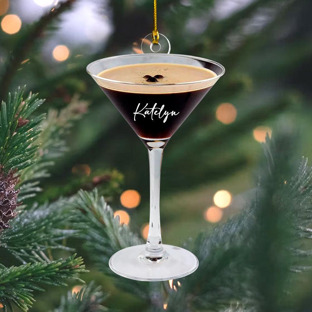 Personalized Espresso Martini Christmas Ornament, Peppermint Espresso Martini Ornament, Christmas Gift For Martini Lover, Xmas Tree Decor HOCT21