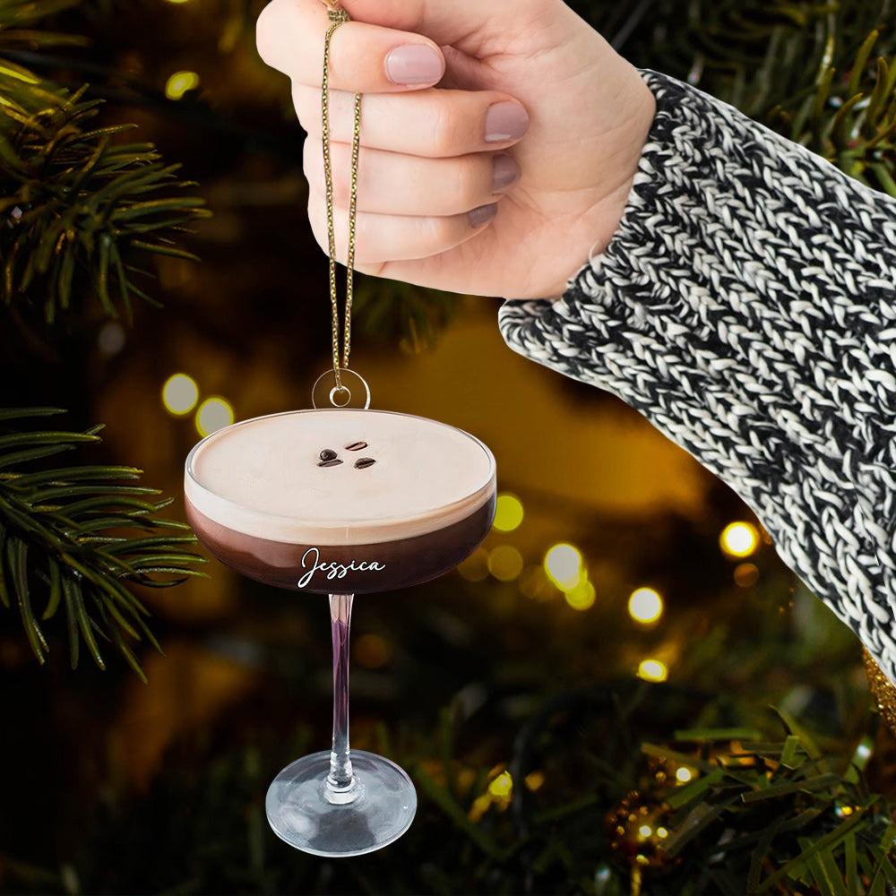 Personalized Espresso Martini Christmas Ornament, Peppermint Espresso Martini Ornament, Christmas Gift For Martini Lover, Xmas Tree Decor HOCT21