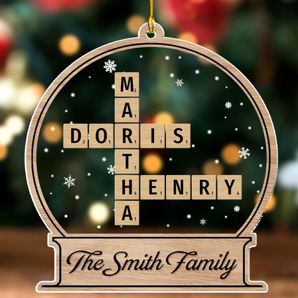 Personalized Family Crossword Christmas Ornament, Scrabble Personalized Christmas Ornaments, Family Names Puzzle Ornament, Christmas Gift OROC24