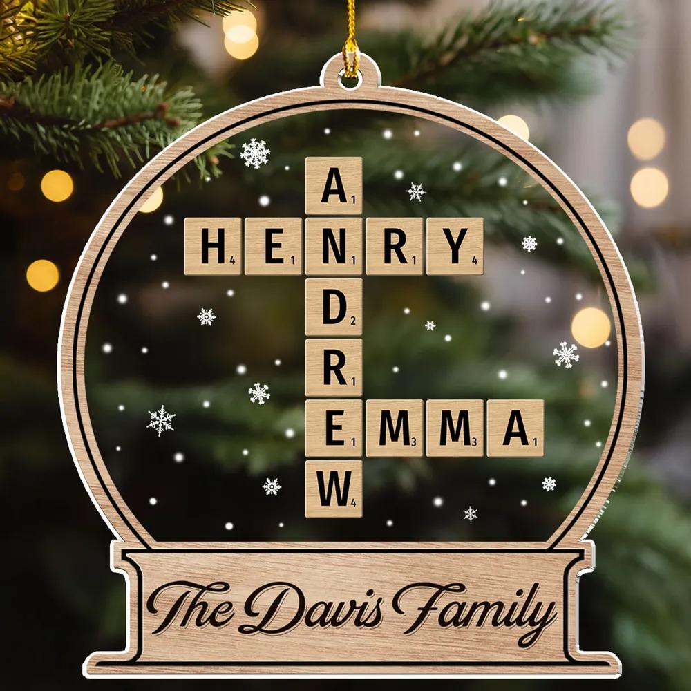 Personalized Family Crossword Christmas Ornament, Scrabble Personalized Christmas Ornaments, Family Names Puzzle Ornament, Christmas Gift OROC24