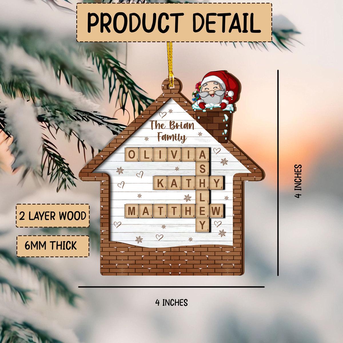 Personalized Family Crossword Ornament 2024, Family Name Crossword Puzzle, Custom Family House Christmas Ornament, Christmas Gift Home Decor OROC24