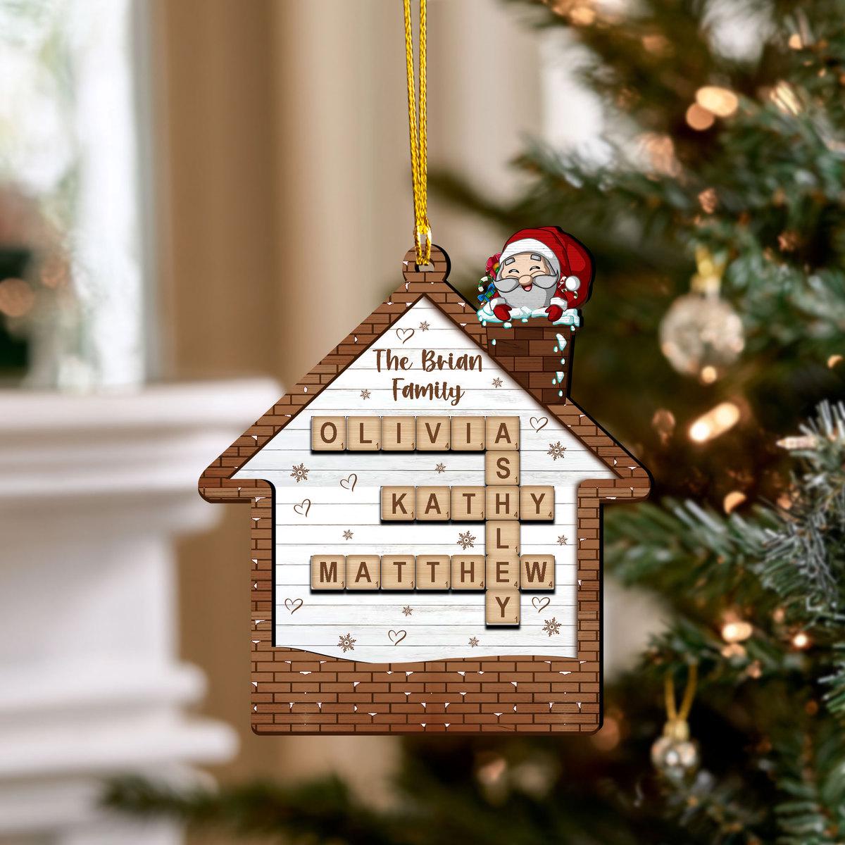 Personalized Family Crossword Ornament 2024, Family Name Crossword Puzzle, Custom Family House Christmas Ornament, Christmas Gift Home Decor OROC24