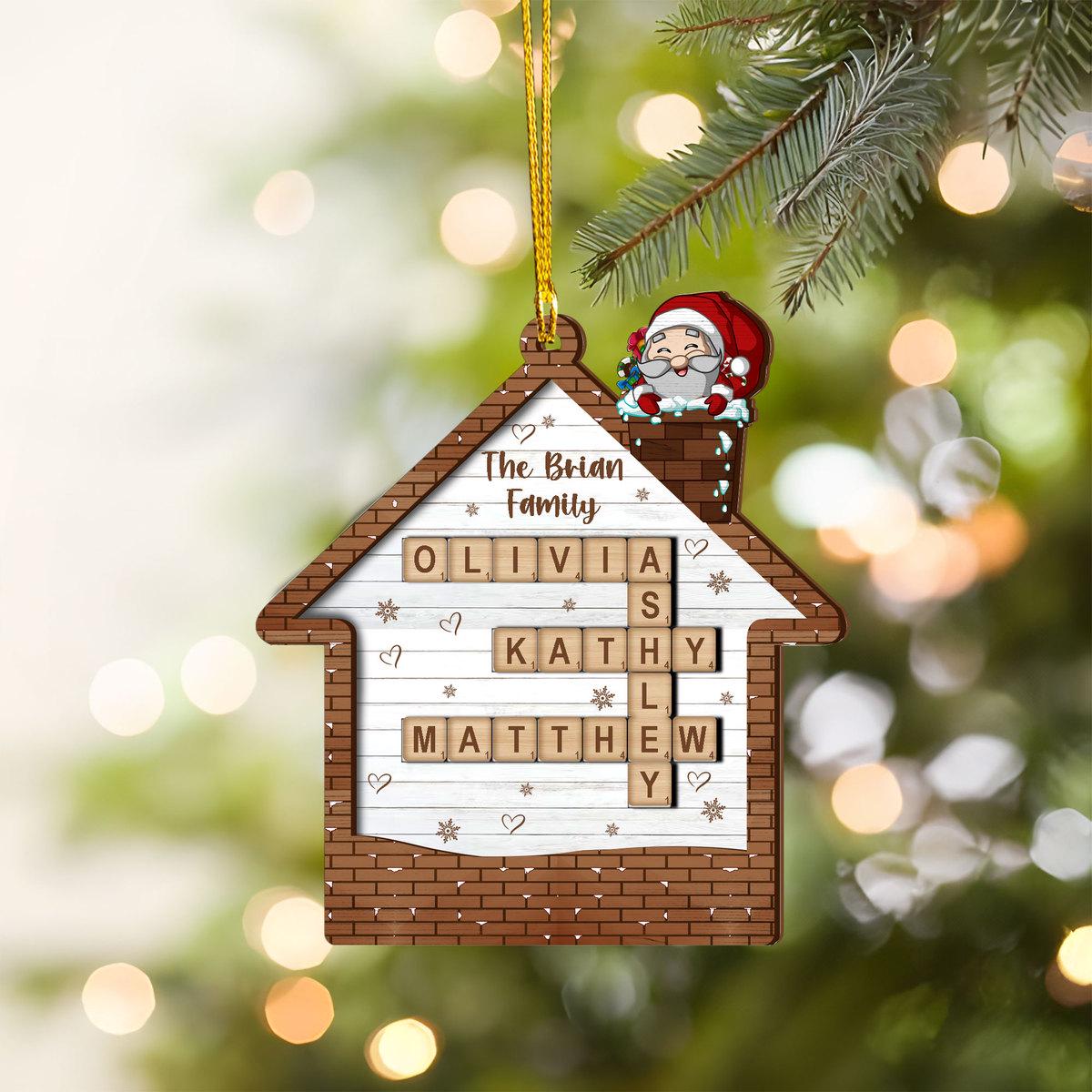 Personalized Family Crossword Ornament 2024, Family Name Crossword Puzzle, Custom Family House Christmas Ornament, Christmas Gift Home Decor OROC24