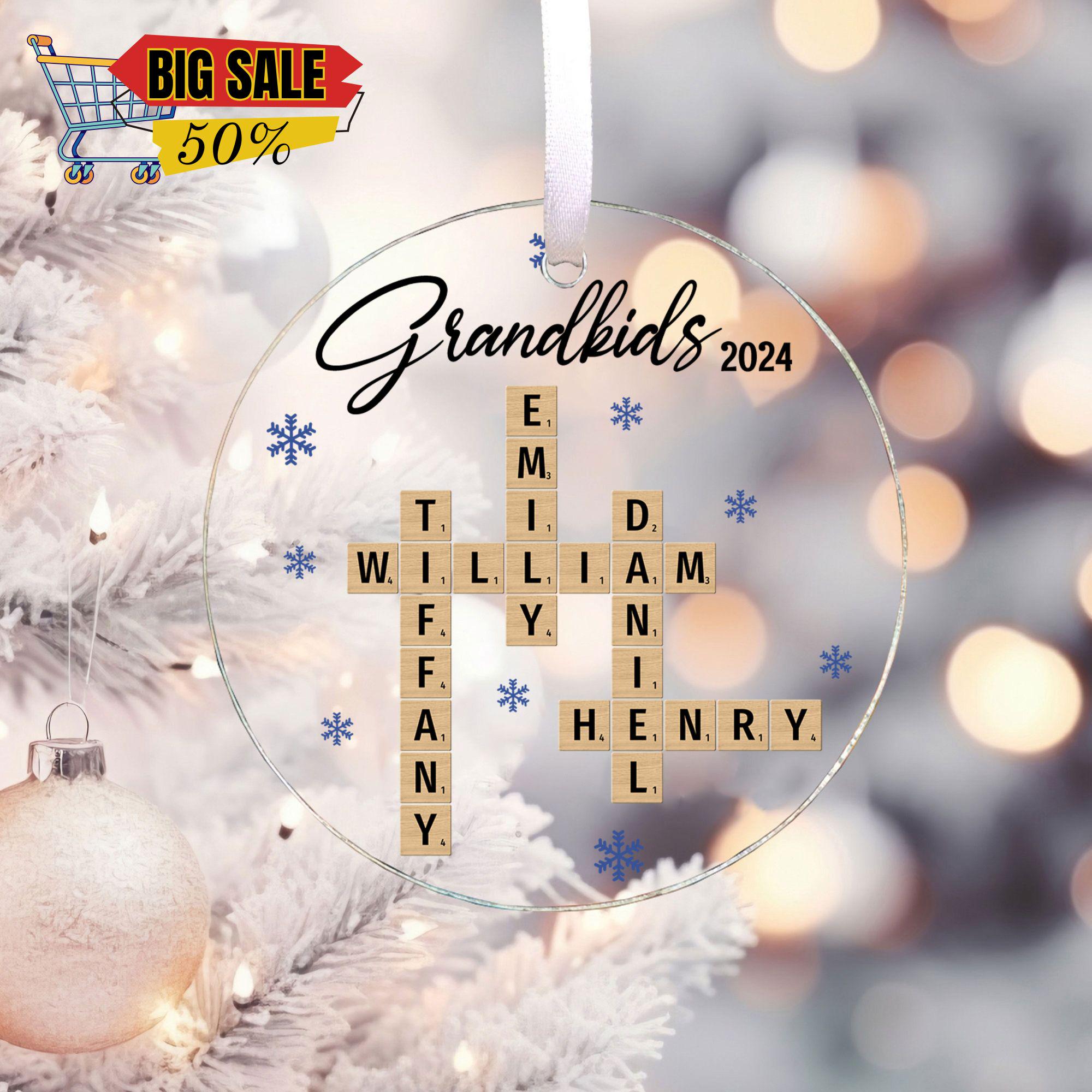 Personalized Family Ornaments, Family Name Crossword Puzzle, Custom Family Christmas Ornament 2024, Christmas Gift, Crossword Name Ornament 1 OROC24