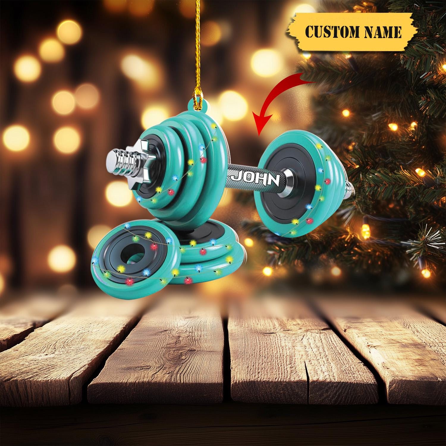 Personalized Fitness Ornament Fitness Gift Sport Fitness Christmas Ornament 2024 Fitness Christmas Ornaments Gift for Gym Lovers Xmas 2024 HAOR0711
