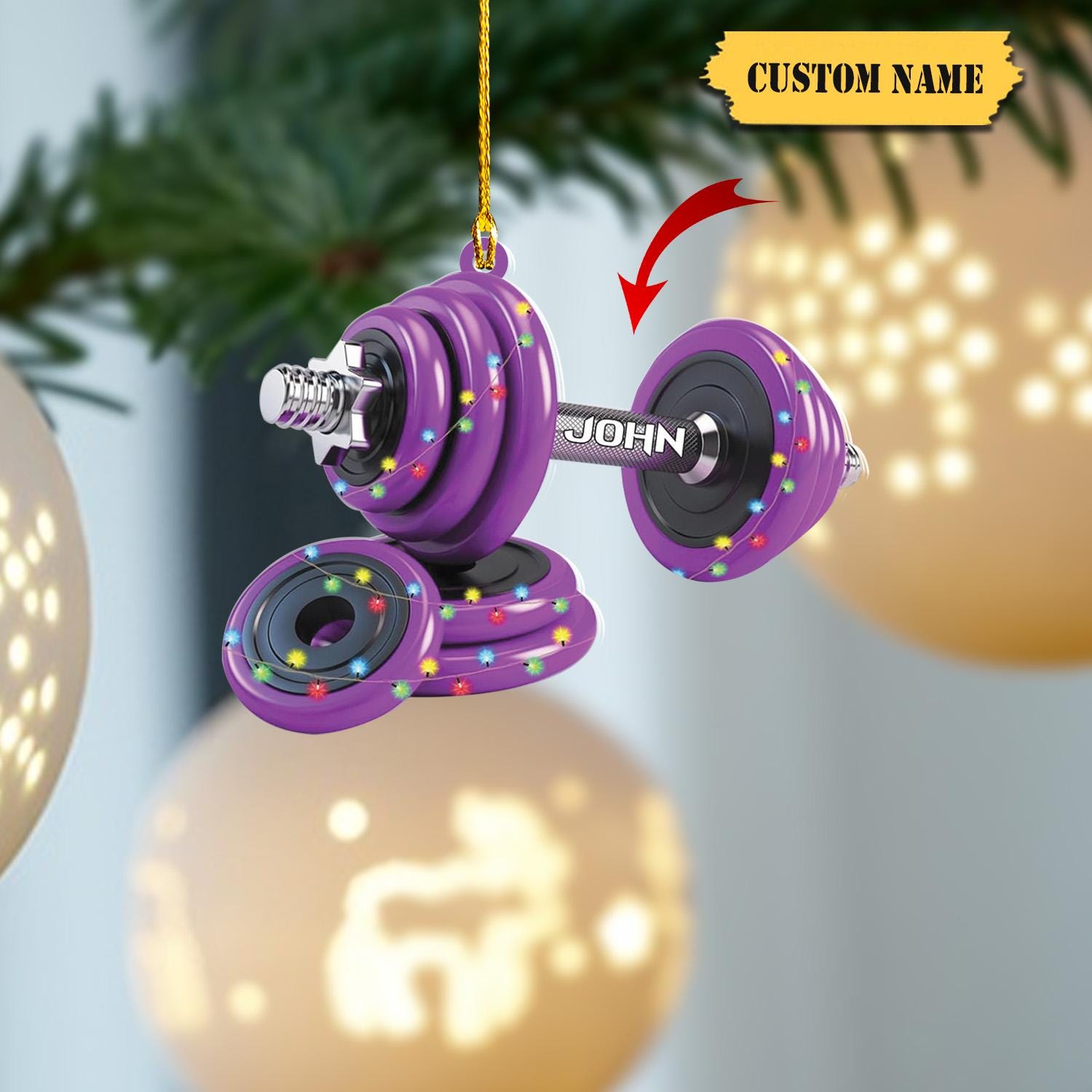 Personalized Fitness Ornament Fitness Gift Sport Fitness Christmas Ornament 2024 Fitness Christmas Ornaments Gift for Gym Lovers Xmas 2024 HAOR0711
