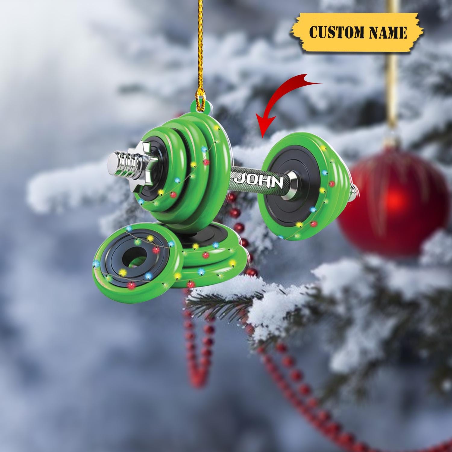 Personalized Fitness Ornament Fitness Gift Sport Fitness Christmas Ornament 2024 Fitness Christmas Ornaments Gift for Gym Lovers Xmas 2024 HAOR0711