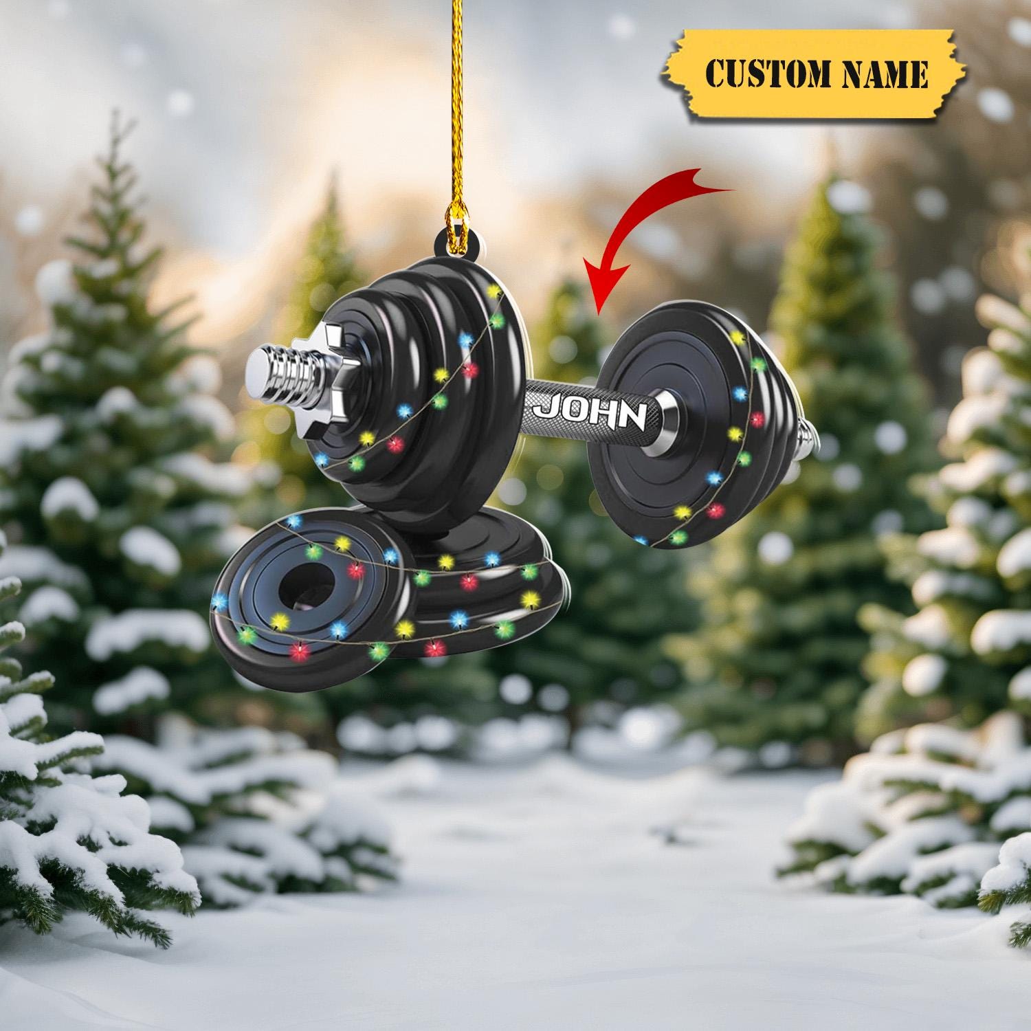 Personalized Fitness Ornament Fitness Gift Sport Fitness Christmas Ornament 2024 Fitness Christmas Ornaments Gift for Gym Lovers Xmas 2024 HAOR0711