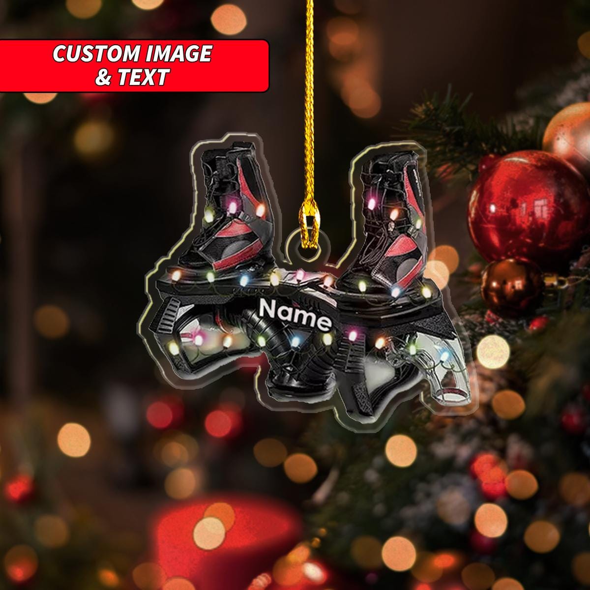 Personalized Flyboard Flight Christmas Ornament, Motor Boats Surf Christmas Ornament, Custom Name Acrylic Ornament, Flyboard Hobby ORNO5