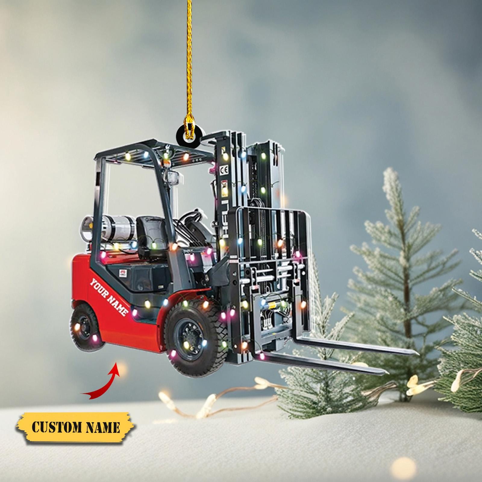 Personalized Forklift truck Car Ornament 2D, Custom Forklift truck Christmas 2024, Gifts For Christmas, Gifts For Colleagues HAOR0711