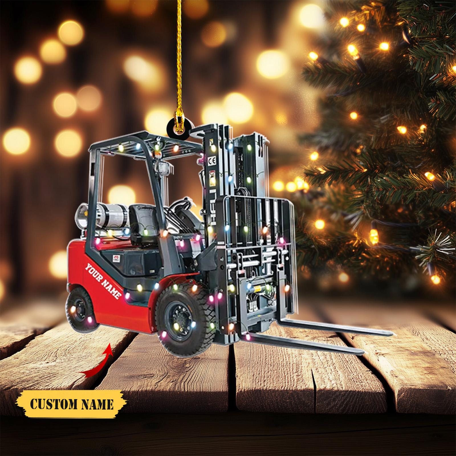 Personalized Forklift truck Car Ornament 2D, Custom Forklift truck Christmas 2024, Gifts For Christmas, Gifts For Colleagues HAOR0711