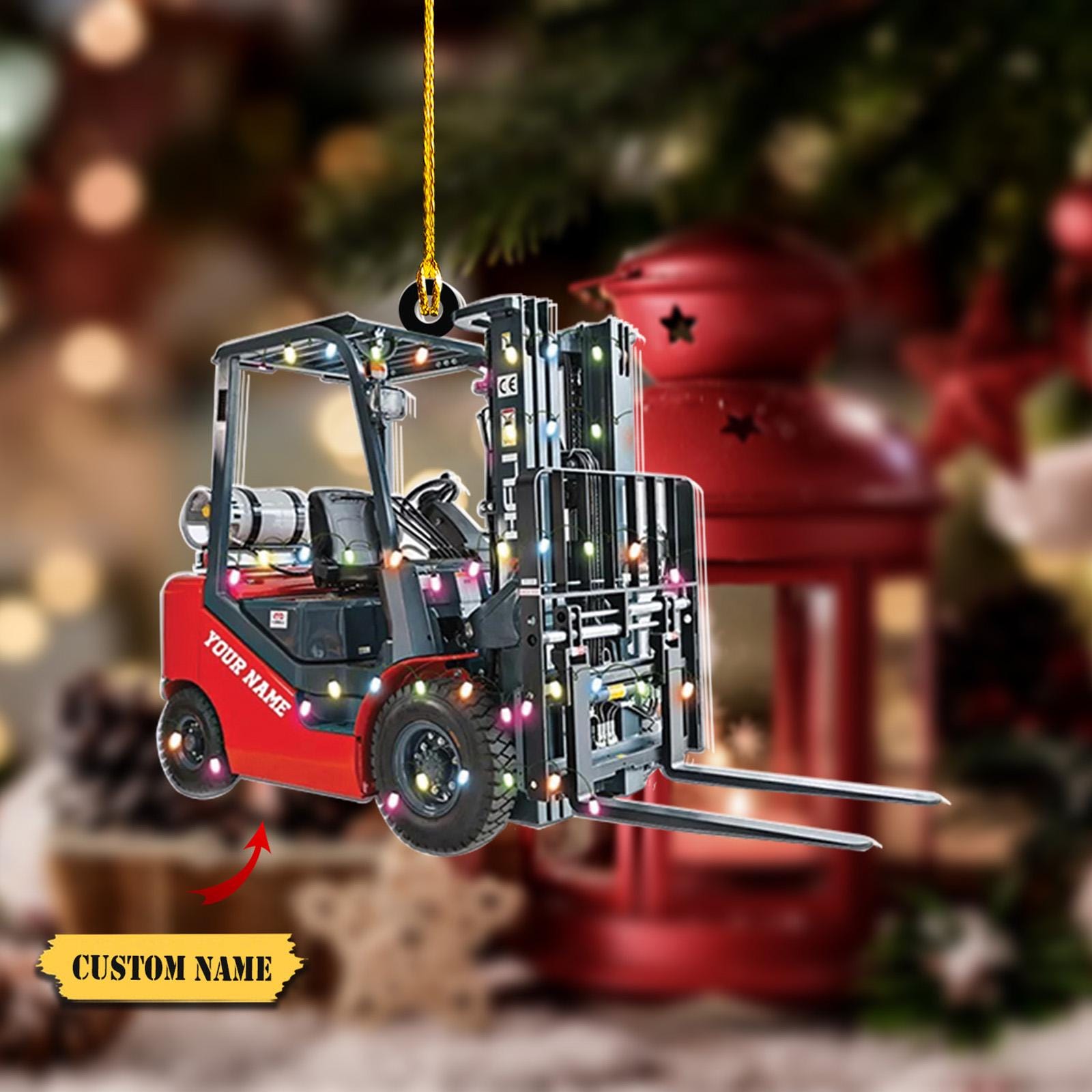Personalized Forklift truck Car Ornament 2D, Custom Forklift truck Christmas 2024, Gifts For Christmas, Gifts For Colleagues HAOR0711