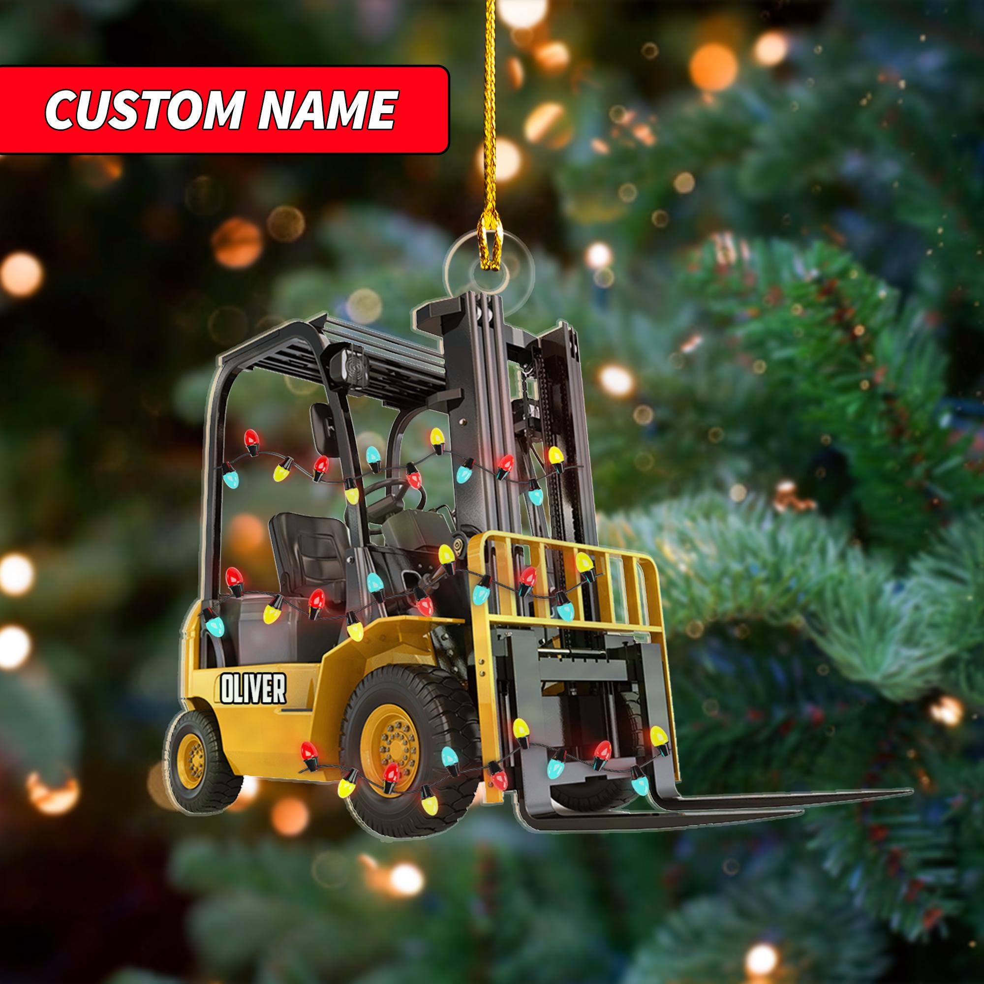 Personalized Forklift Truck Car Ornament 2D, Custom ornament, Forklift Ornament For Warehouse Decor, Forklift truck hanging Xmas Ornament ORNO5