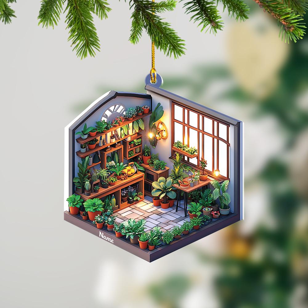 Personalized Garden House Christmas Ornament, Garden House Decor, Gift for Gardening Lovers Ornament Planting Gardener Ornament HAOR0611