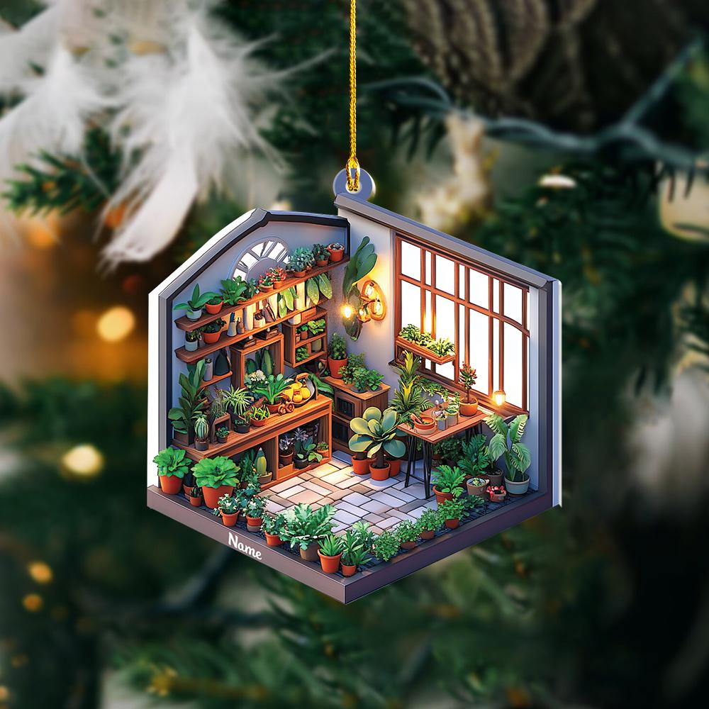Personalized Garden House Christmas Ornament, Garden House Decor, Gift for Gardening Lovers Ornament Planting Gardener Ornament HAOR0611