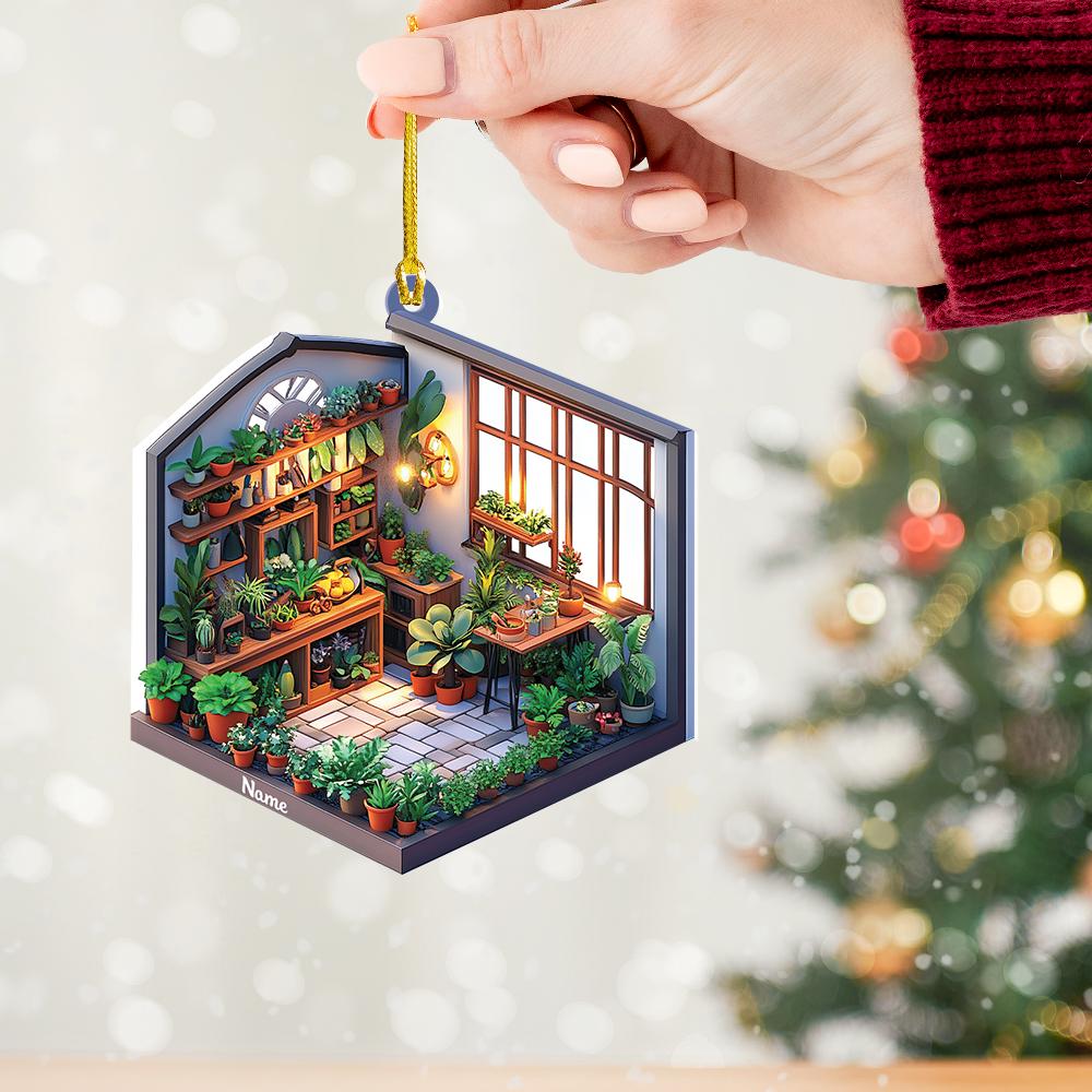 Personalized Garden House Christmas Ornament, Garden House Decor, Gift for Gardening Lovers Ornament Planting Gardener Ornament HAOR0611