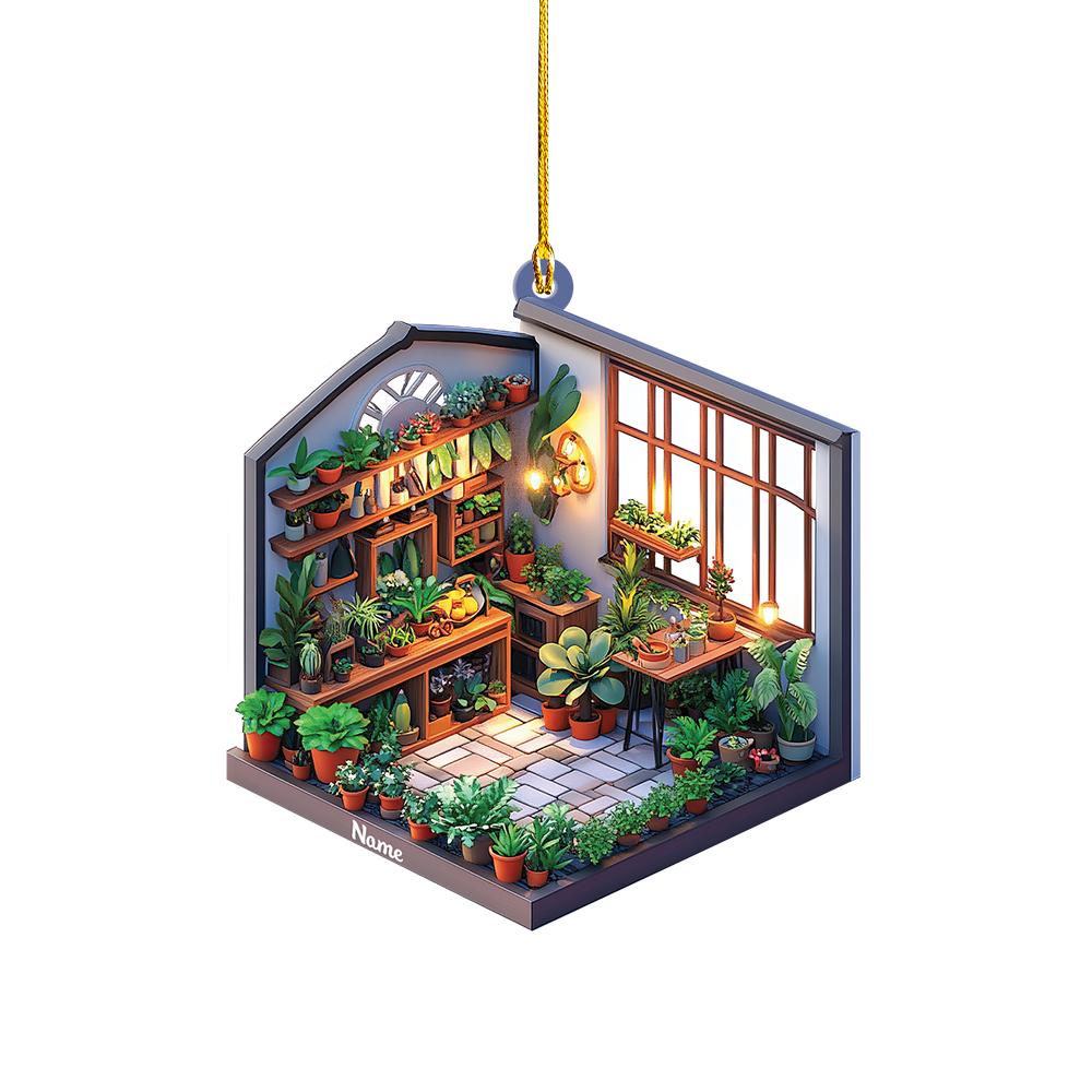 Personalized Garden House Christmas Ornament, Garden House Decor, Gift for Gardening Lovers Ornament Planting Gardener Ornament HAOR0611
