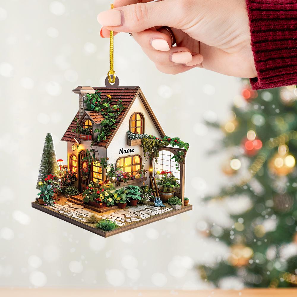 Personalized Garden House Christmas Ornament, Garden House Decor, Gift for Gardening Lovers Ornament Planting Gardener Ornament 1 HAOR0611